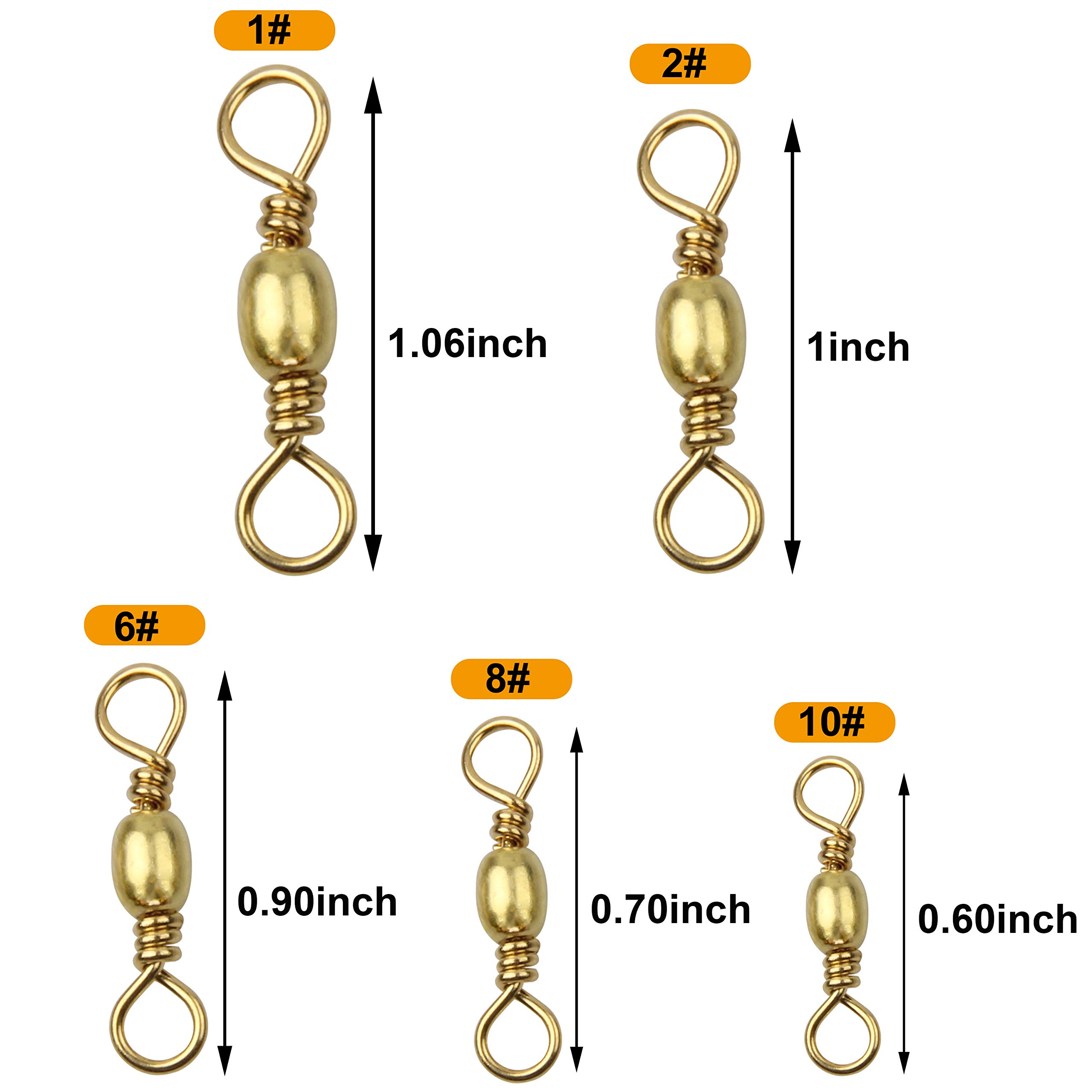 100pcs High Strength Barrel Swivels Fishing Tackle - Saltwater & Freshwater Line Connectors with Solid Rings - Durable Terminal Tackle for Catfish, Bass & More - Perfect for Deep Sea Fishing, Lake Angling & Ice Fishing Adventures