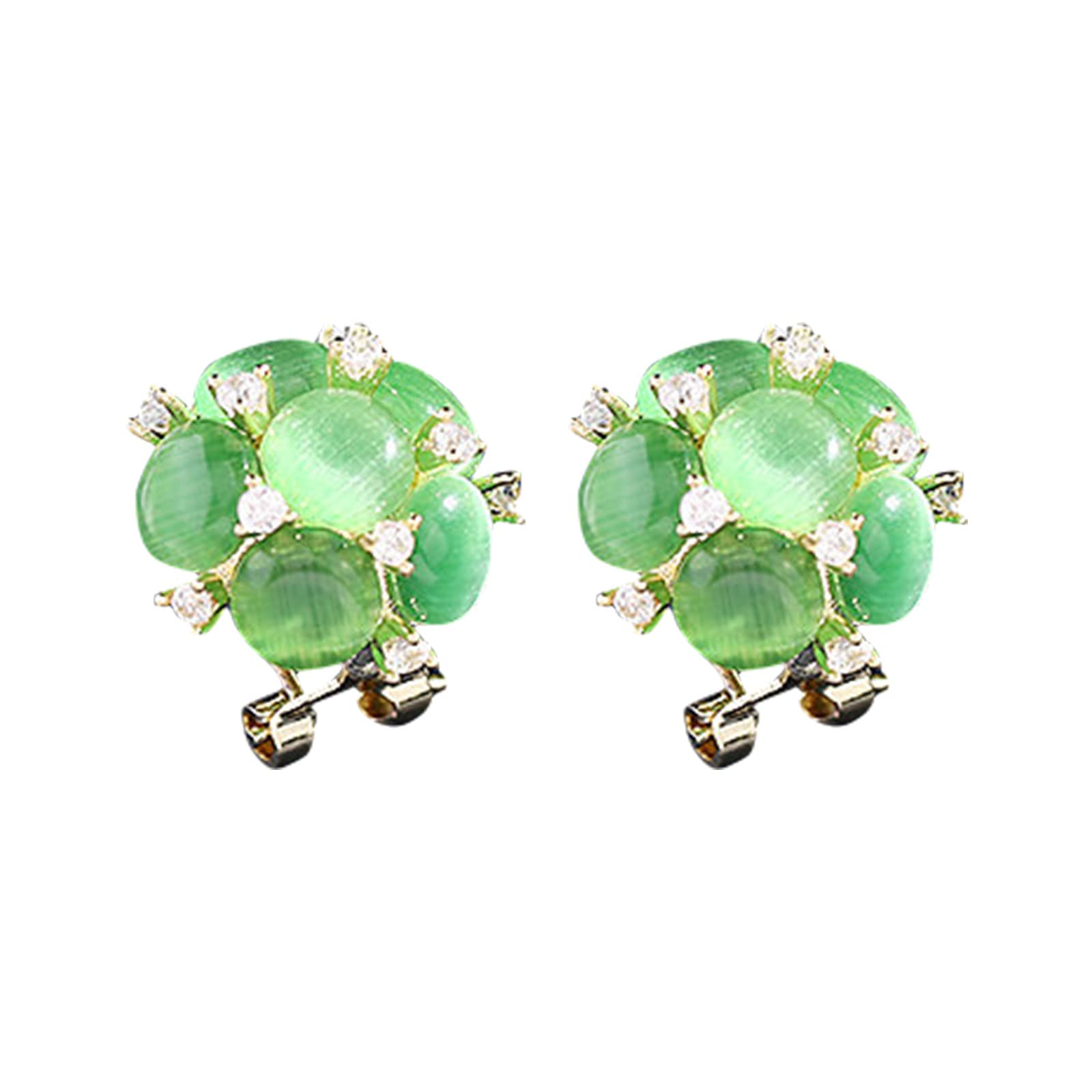 Trendy Green Summer Bouquet Earrings for Women - Elegant Floral Ear Cuffs, Perfect Gift for Sister & Friends - Ideal for Daily Wear, Birthday Parties & Special Occasions