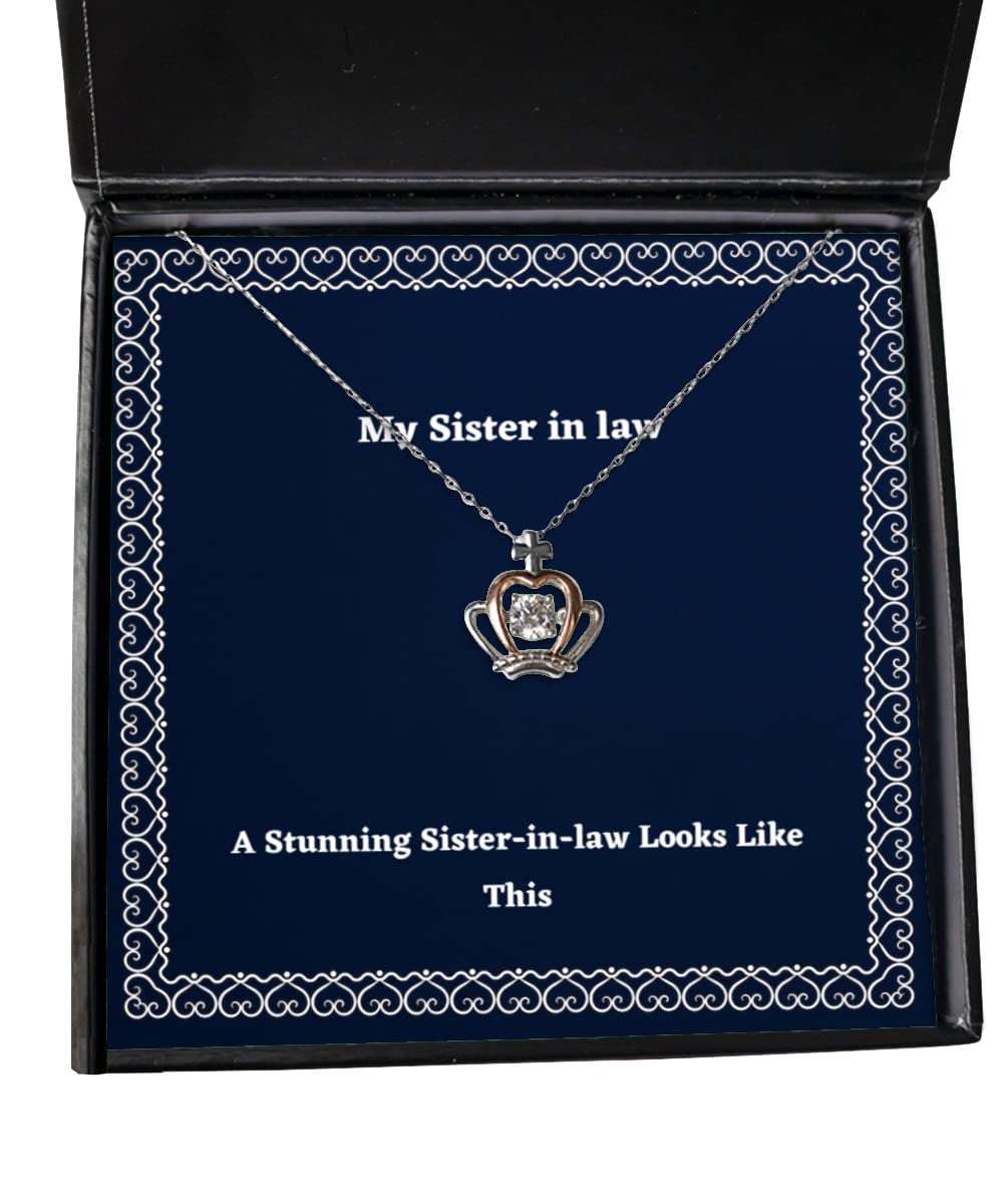 Beautiful Sister-in-Law Crown Pendant Necklace - Elegant Jewelry Gift for Sister-in-Law Birthday, Anniversary, Christmas | Perfect for Special Occasions & Family Celebrations
