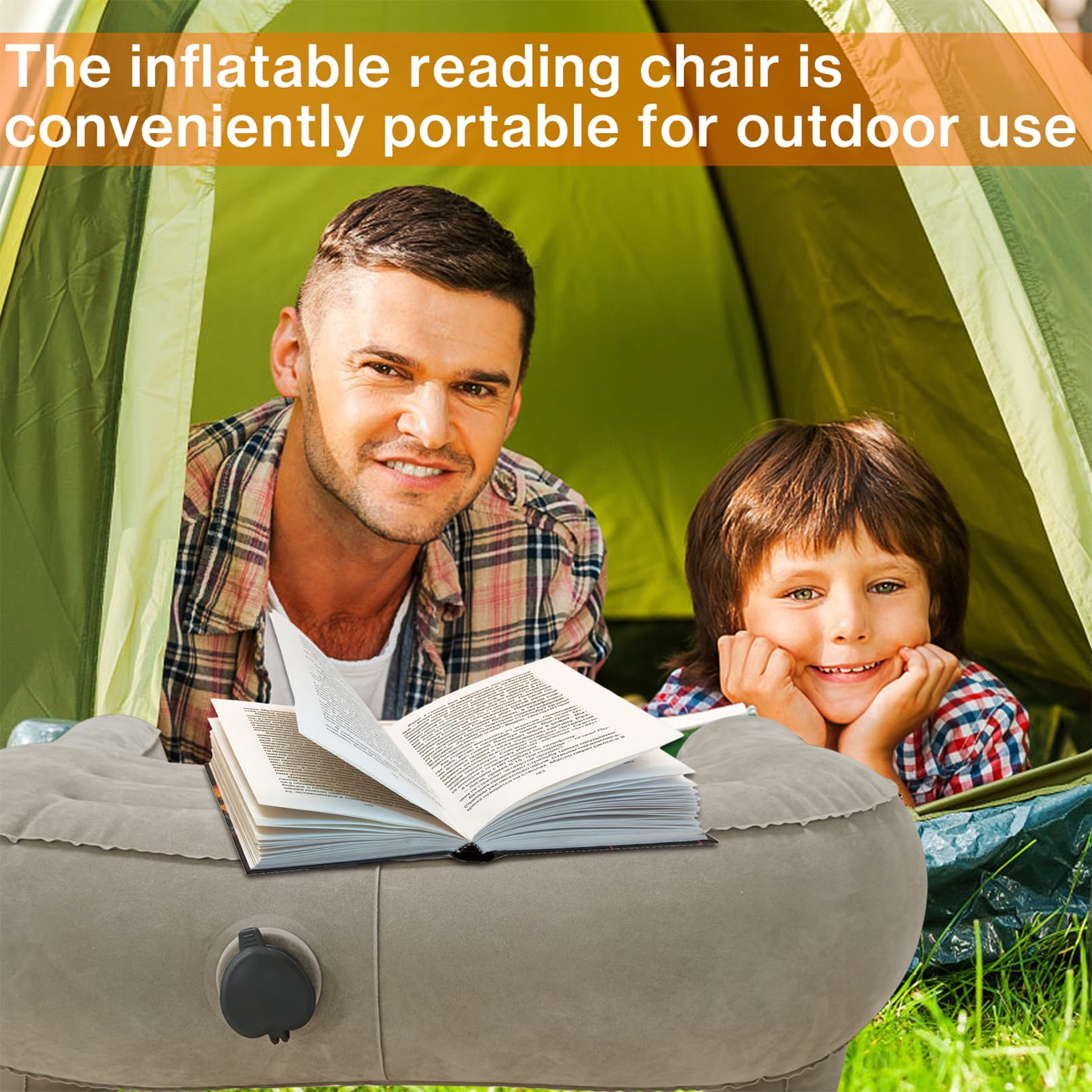 Yeelan Inflatable Reading Pillow for Gaming & Working - Adjustable Lap Desk Pillow for Bed & Couch - Large Arm Rest Pillow for Adults - Portable Laptop Support Cushion (Perfect for Home Office, Gaming Setup & Relaxing in Bed)