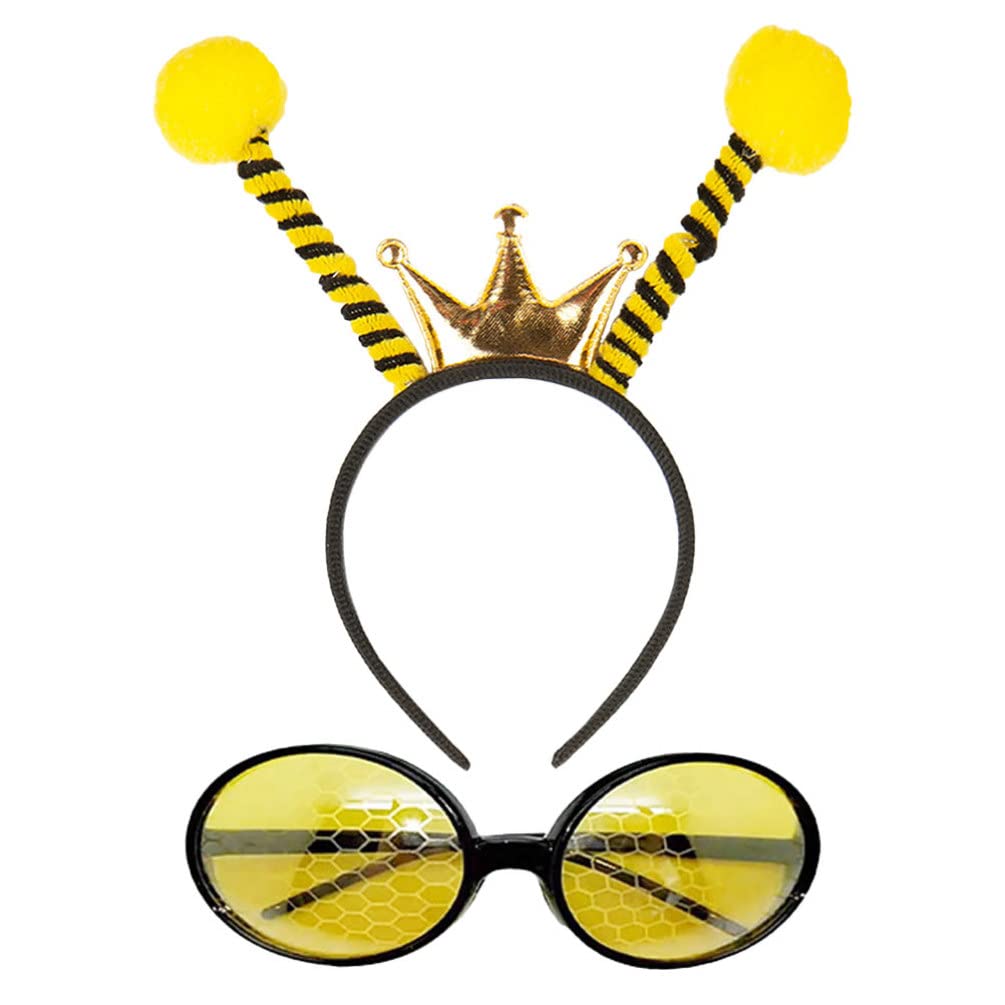 FOMIYES Bumblebee Costume Set - 2pcs Antenna Headband & Sunglasses for Kids & Adults | Transformers Superhero Dress-Up for Halloween, Comic Con, Cosplay Party | Perfect for Trick-or-Treat, Birthday Gifts, Movie Nights | Great for Themed Celebrations, School Events, Photo Shoots | Ideal for Role-Playing, Comic Book Fans, Superhero Parties, Dress-Up Playtime & Costume Contests | Fun for Family Gatherings, Comic Book Conventions & Superhero-Themed Birthday Parties