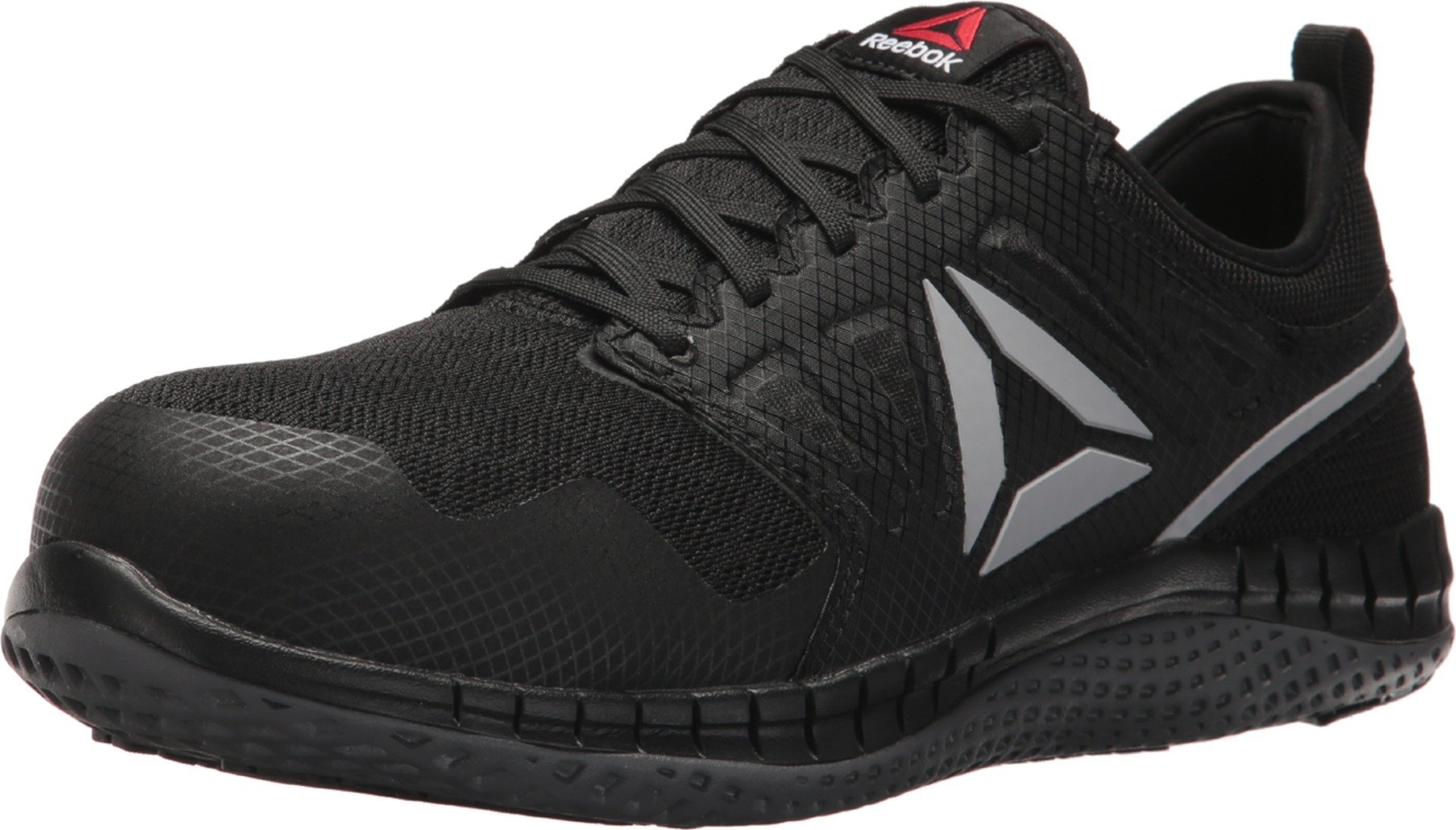 Reebok Men's RB4250 ZPrint Safety Steel Toe Work Shoes - Navy, Red & Grey - Lightweight Athletic Sneakers for Construction, Warehouse & Industrial Work