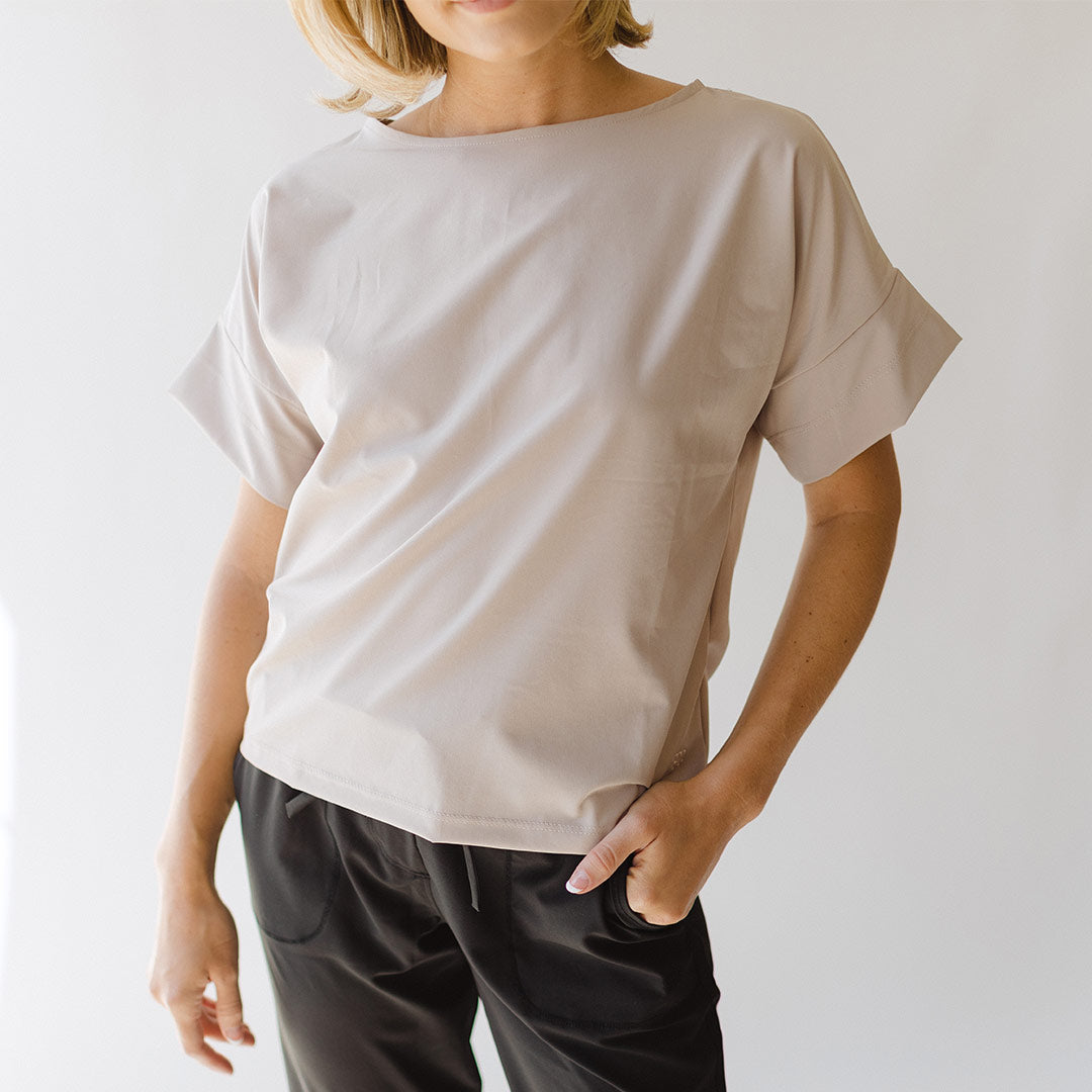 Premium Men's Boss Tee in Cobblestone - Soft Cotton Crewneck T-Shirt for Casual Wear & Office Outfits