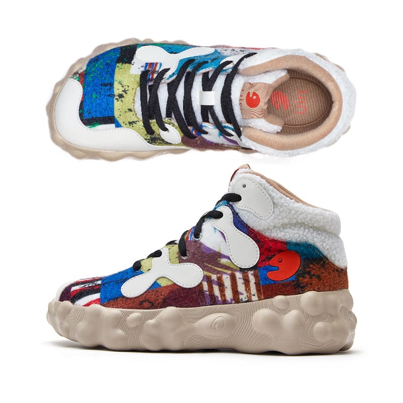 Figueras III Women's Multicolored Grid Sneakers - Stylish & Comfortable Casual Shoes for Walking, Running & Everyday Wear