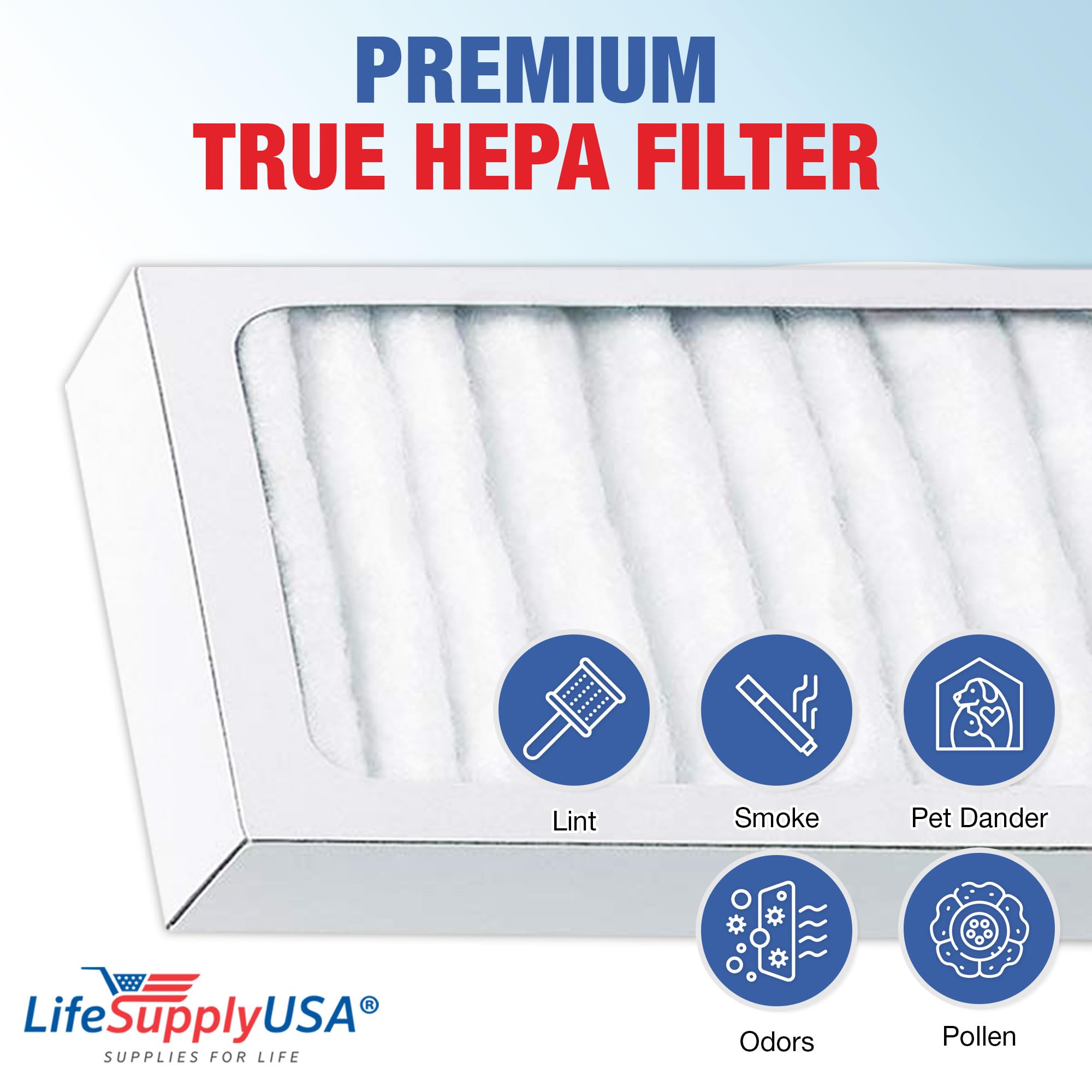 Hunter 30963, 30709, 30711, 30730, 30752, 30790, 30857, 36710 Air Cleaner True HEPA Filter Replacement - Compatible with Hunter Air Purifiers by LifeSupplyUSA - Improves Indoor Air Quality for Allergies & Asthma Relief