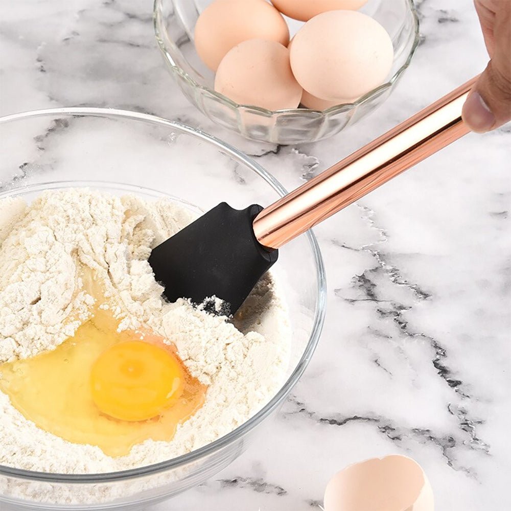 Premium Stainless Steel & Silicone Cooking Utensil Set - 5-Piece Non-Scratch Kitchen Tools for Baking, Frying & Mixing - Heat Resistant & Dishwasher Safe - Perfect for Home Chefs & Professional Kitchens