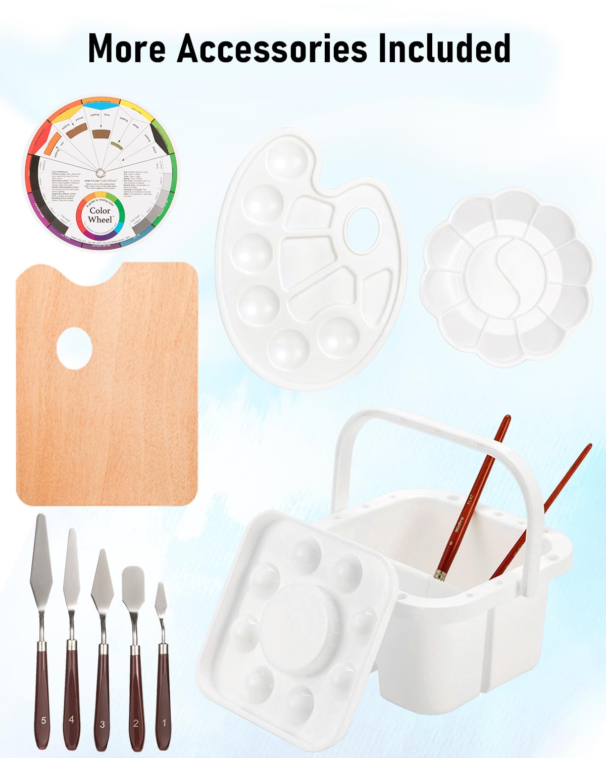 Nicpro 158PCS Deluxe Art Painting Kit with Metal & Solid Beech Wood Easel - Acrylic, Oil & Watercolor Paint Set, Brushes, Canvas, Palette, Paper Pad - Professional Artist Supplies for Adults | Perfect for Studio, Home & Outdoor Painting Projects