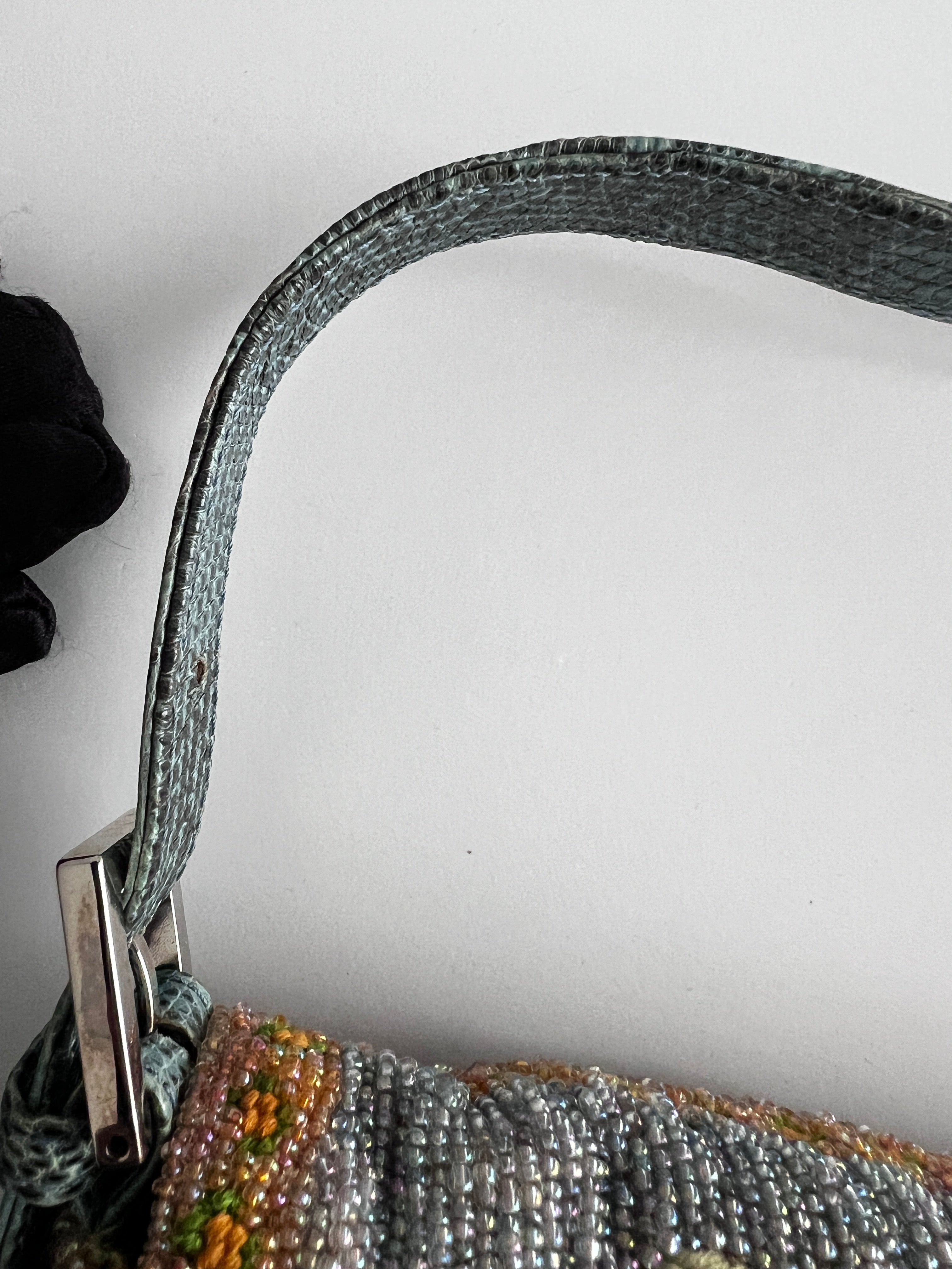 Vintage Fendi Boho Beaded Baguette Bag - Stylish Crossbody Purse for Women, Perfect for Parties, Weddings & Date Nights
