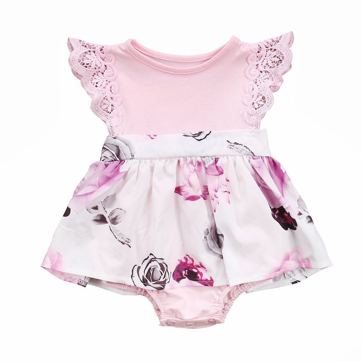 Baby Girl's Sunflower Ruffles Romper - Floral Print Sleeveless Lace Jumpsuit Set for Newborns & Infants | Perfect for Summer Outfits, Photo Shoots & Special Occasions