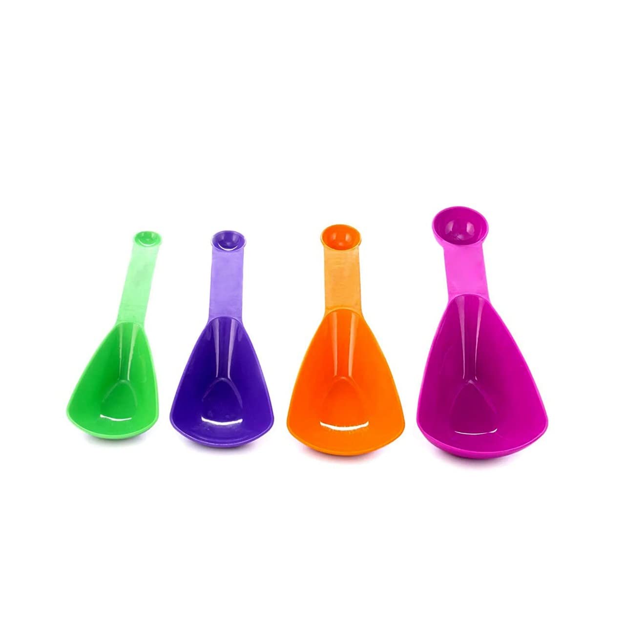 INKULTURE 4-Piece Plastic Double-Sided Measuring Cups and Spoons Set - Colorful Kitchen Essentials for Baking, Cooking & Meal Prep