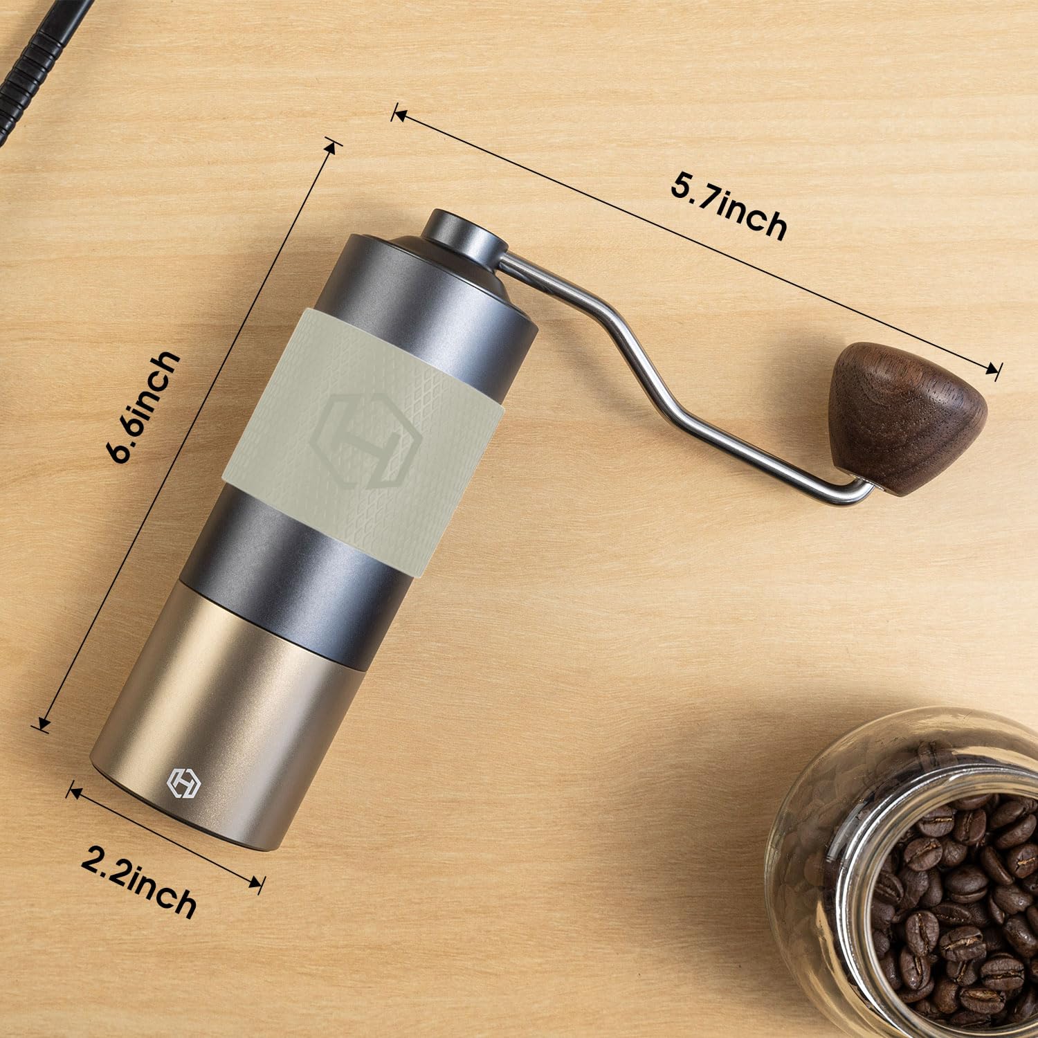 Premium Manual Coffee Grinder - Adjustable Stainless Steel Conical Burr Mill with 30g Capacity | Portable Hand Crank for Espresso, French Press & Cold Brew | Perfect for Home, Office, Travel & Camping Use