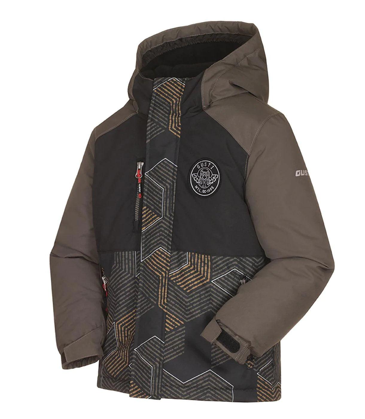 Gusti Gabe Winter Snowsuit for Kids - Warm & Waterproof Khaki Snowsuit - Perfect for Skiing, Snowboarding & Outdoor Winter Play