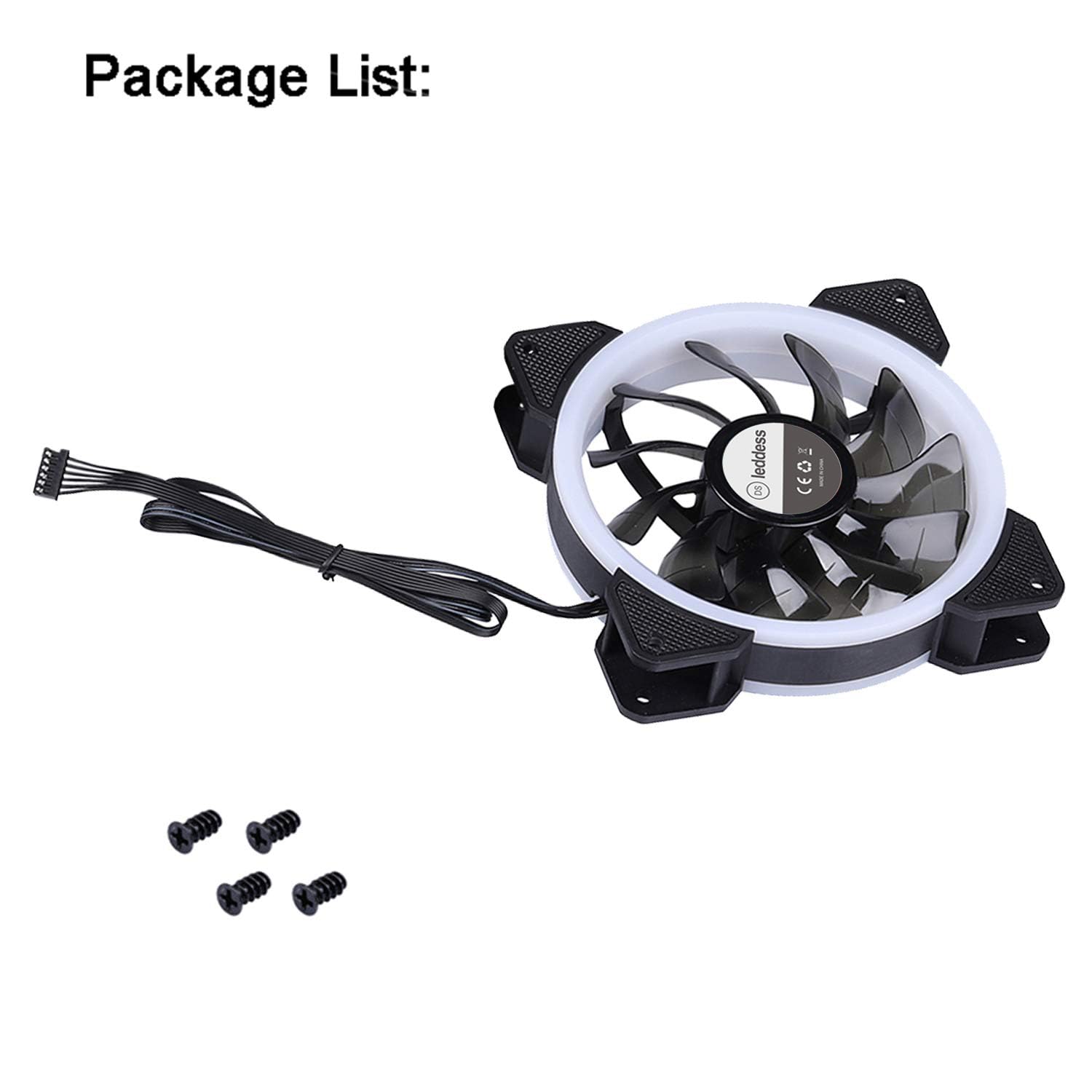 RGB LED 120mm Computer Case Cooling Fan - Rainbow Color Changing PC Case Fan with Internal Airflow for CPU Cooling | Ideal for Gaming PC Builds & Computer Case Modifications