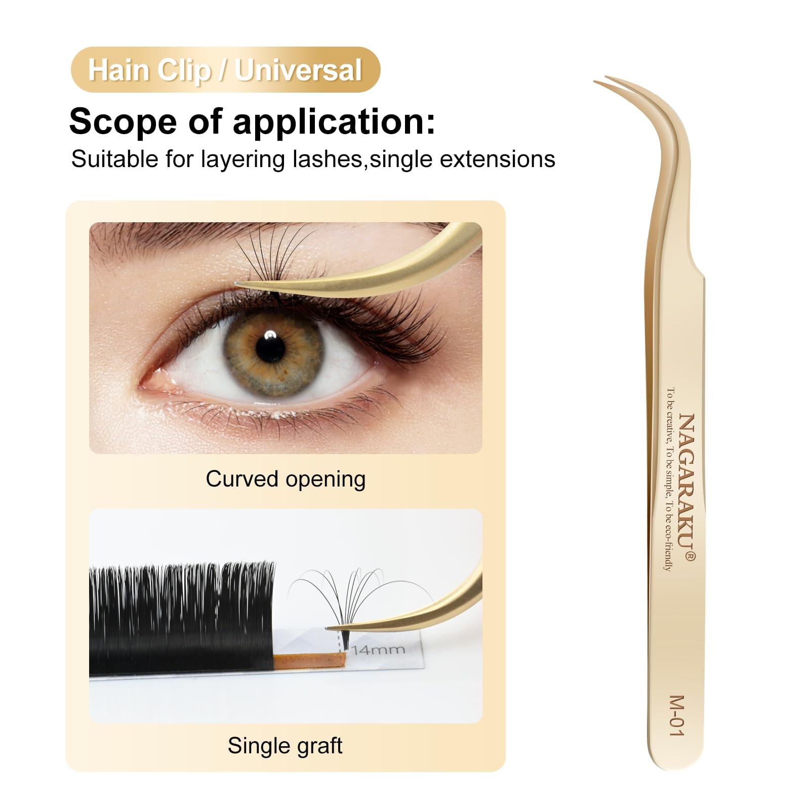 Professional Eyelash Extension Tweezers Set - Straight & Curved Precision Tips for Volume & Easy Fanning - 1 Pair (M-01 & M-02) - Perfect for Salon & Home Lash Application