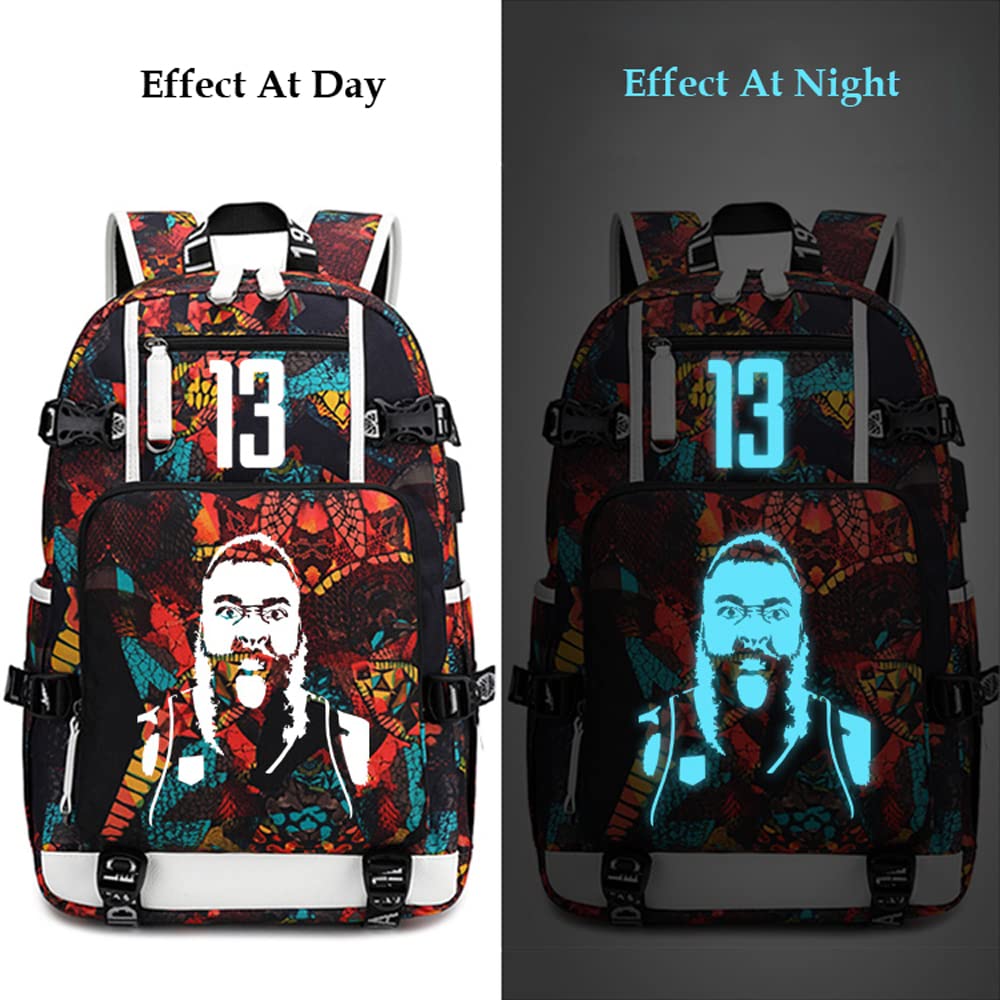 James Harden Luminous Basketball Backpack - Glow in the Dark NBA Fan Gear for Men & Women | Perfect for Travel, Gym & School (Style 2)