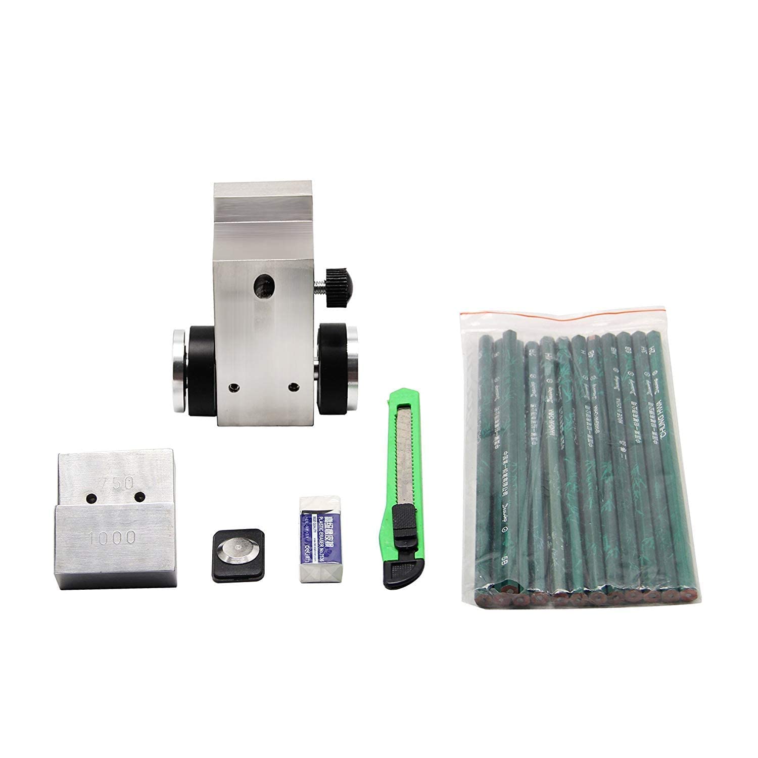 HT-6510P Portable 3-in-1 Pencil Hardness Tester Kit (1000g/750g/500g Load Weights) for Paint, Coating & Film Scratch Resistance Testing - Ideal for Automotive, Industrial & DIY Surface Quality Control