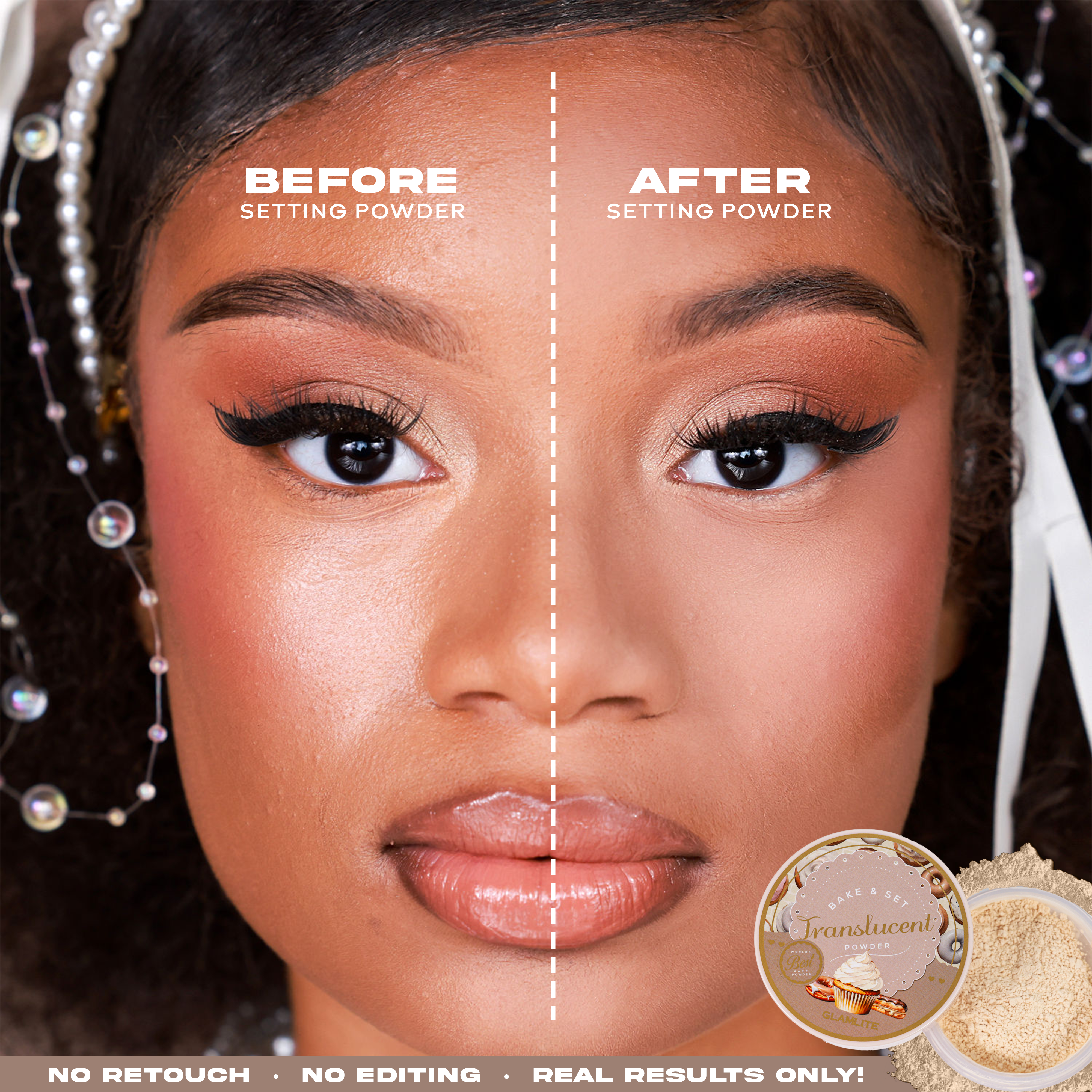 Translucent Bake & Set Powder - Oil Control & Matte Finish for Flawless Makeup | Perfect for Baking, Setting & Long-Lasting Wear | Ideal for Daily Use, Special Occasions & Professional Makeup Artists