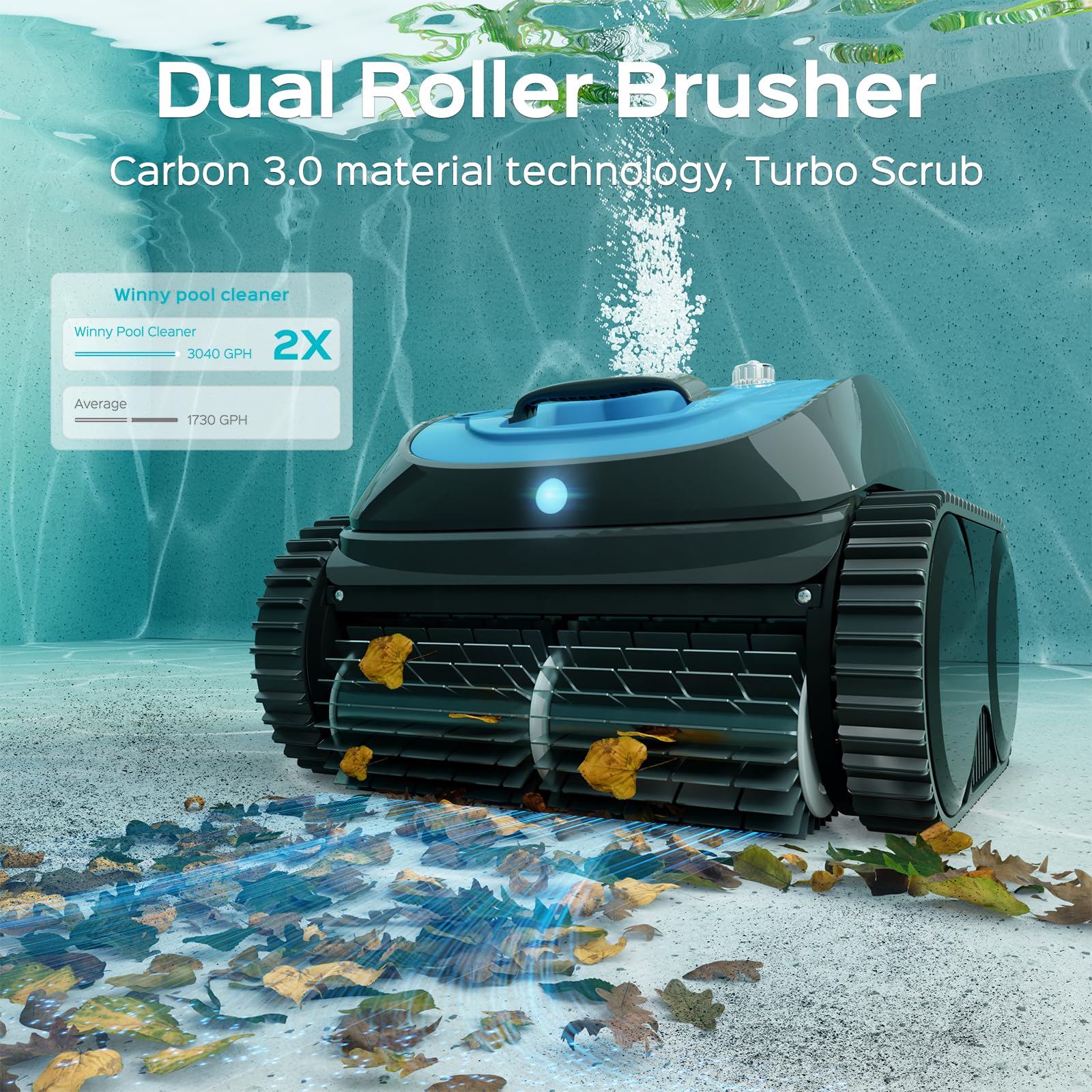 Cordless Robotic Pool Cleaner for Inground Pools | Wall & Waterline Cleaning | 1600 Sq.ft | Perfect for Weekly Maintenance