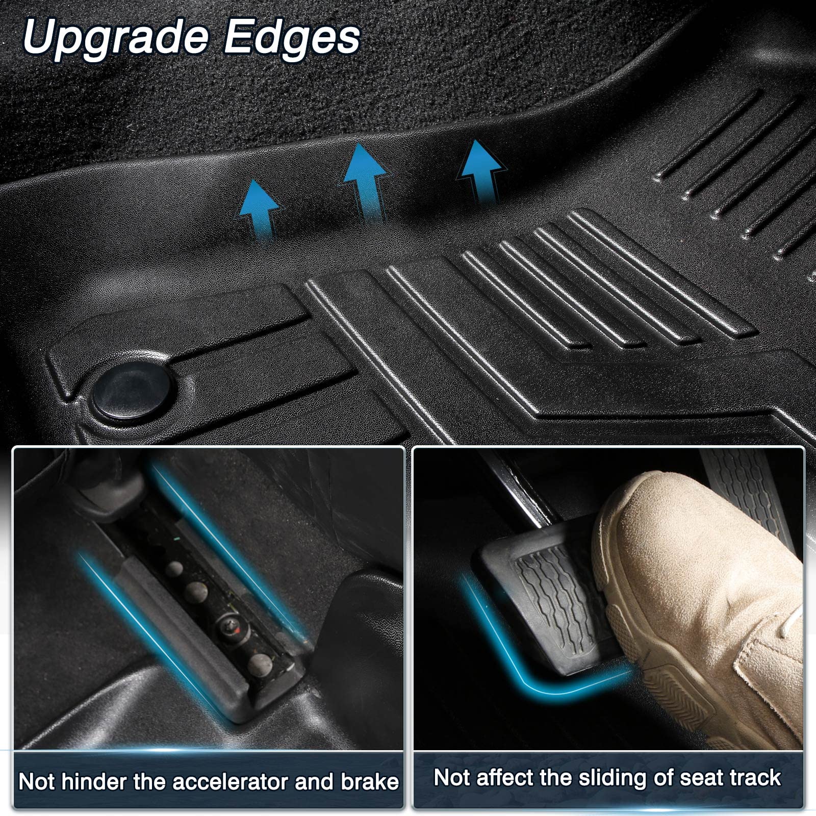 **Jeep Wrangler TJ Floor Mats (1997-2006) - Heavy Duty TPE All-Weather Protection, Front Row Liners with Electronic Pattern (2-Piece Set, Black) - Perfect for Off-Roading, Daily Commuting & Extreme Weather Conditions**