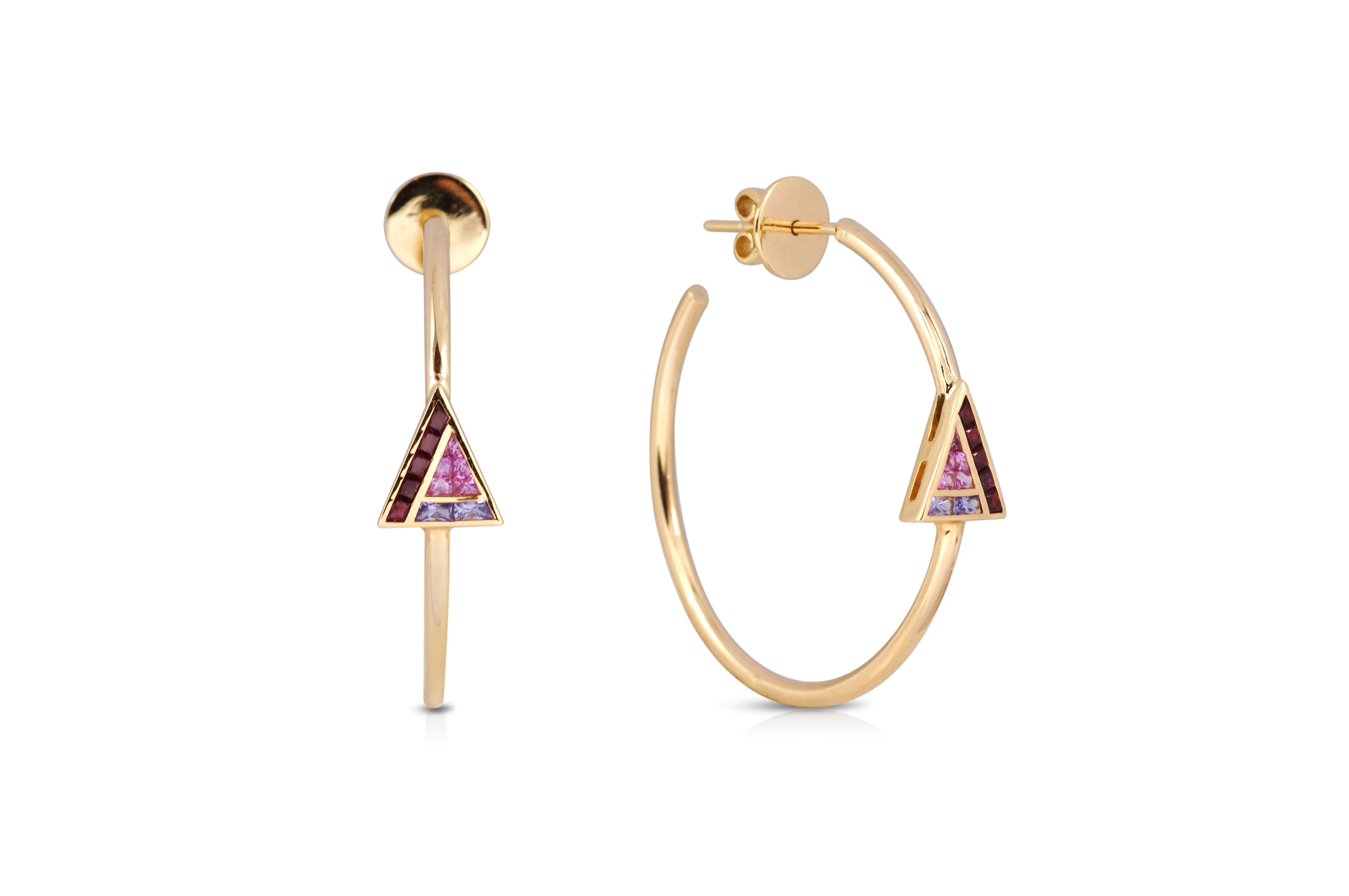 GeoArt Back to Basics Trillion Puzzle Hoop Earrings for Women - Minimalist Geometric Dangle Earrings - Perfect for Everyday Wear, Office & Date Night