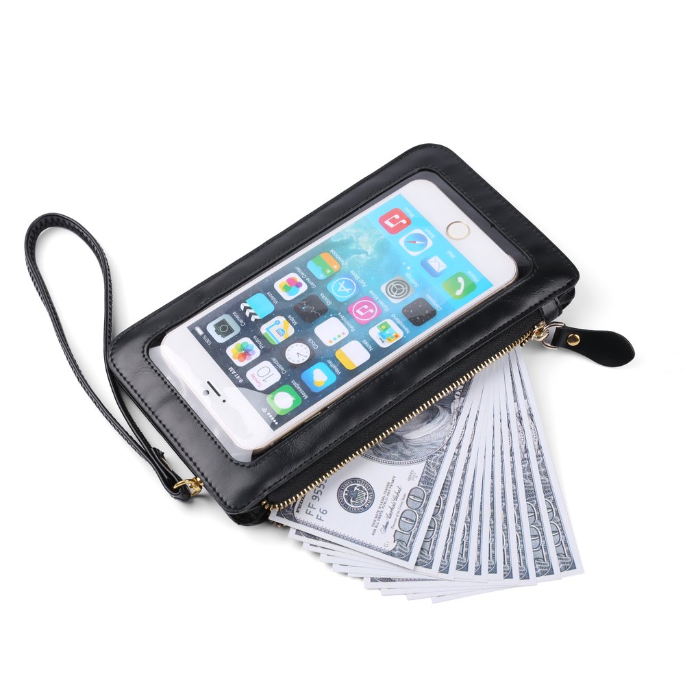Black Touchscreen Crossbody Bag with Soft Interior Pockets - Compatible with iPhone 11/11 Pro/11 Pro Max - Perfect for Travel, Shopping & Everyday Use