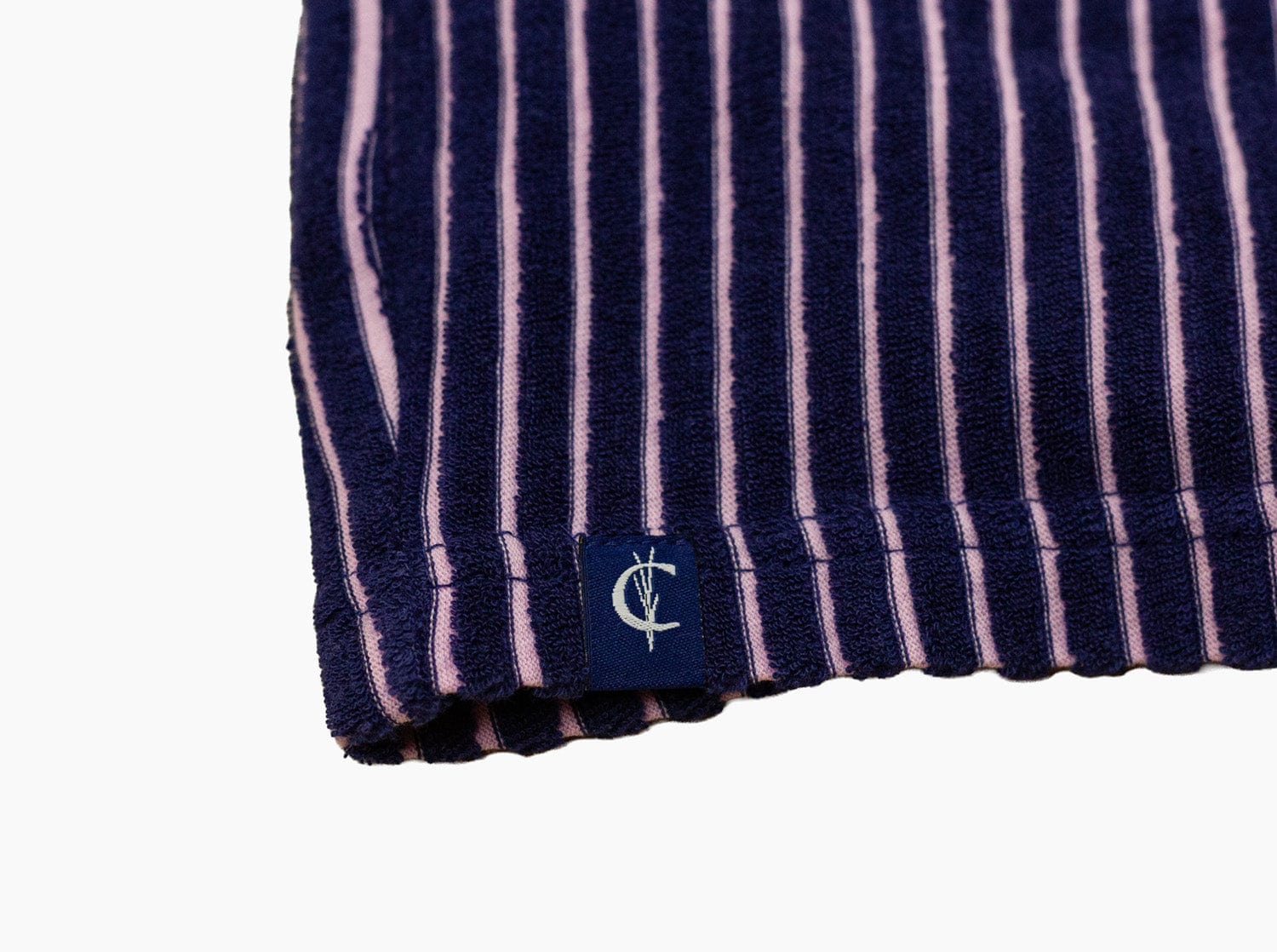 **Men's Cruiser Terry Shorts - Striped Jacquard Fabric - Navy Blue - Comfortable Casual Wear for Summer, Beach, and Outdoor Activities**