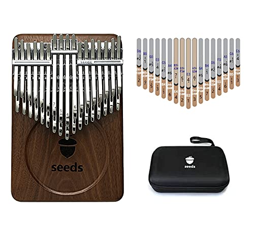 34 Key Chromatic Kalimba in B Tone - Professional 3 Octave Mbira Thumb Piano | Dark Walnut Wood Musical Instrument for Adults & Beginners | Perfect Birthday Gift for Musicians | Use for Meditation, Music Therapy & Relaxation