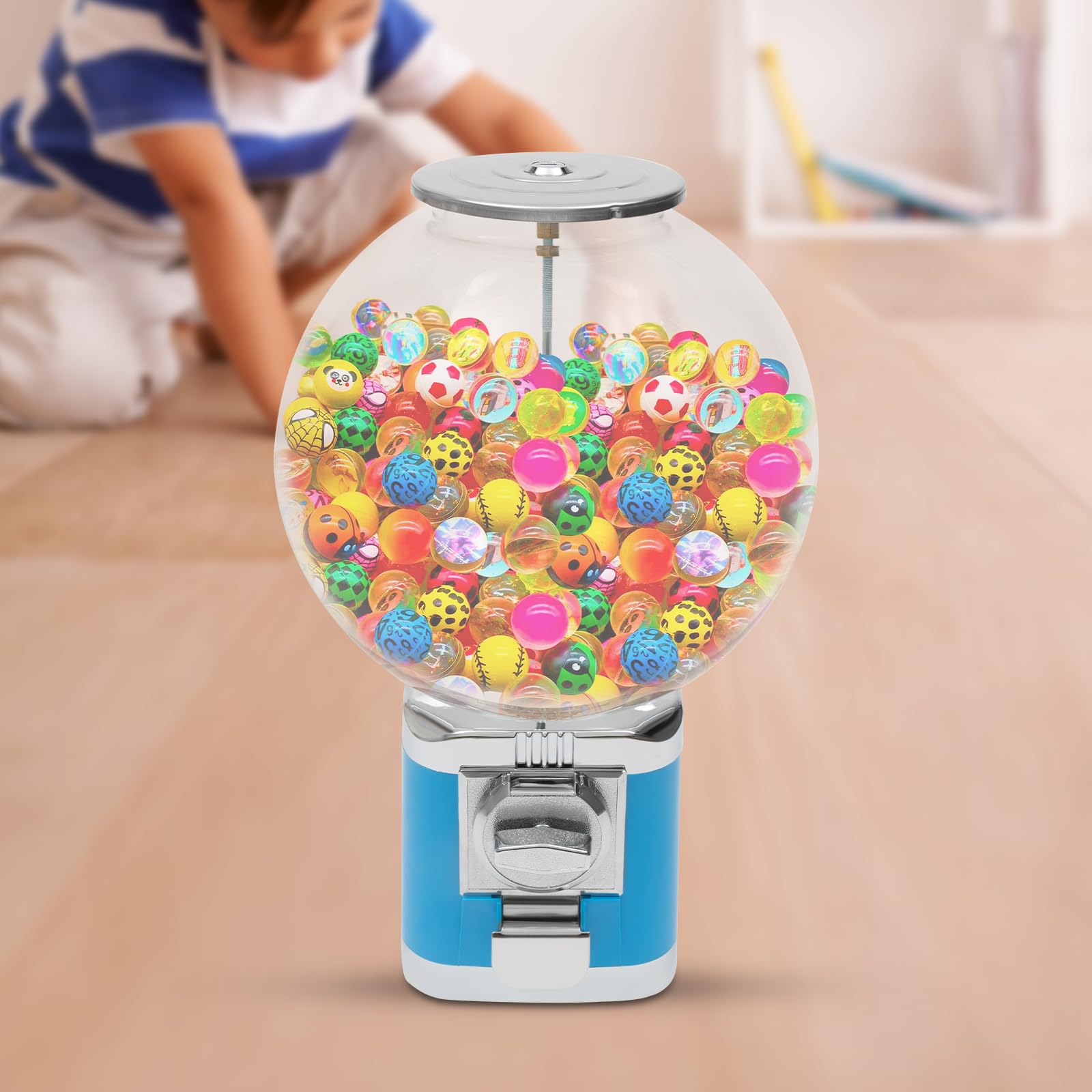 Sky Blue Mini Gumball Vending Machine - Candy & Toy Dispenser for $1 Coins | Perfect for Retail Stores, Arcades & Birthday Parties
