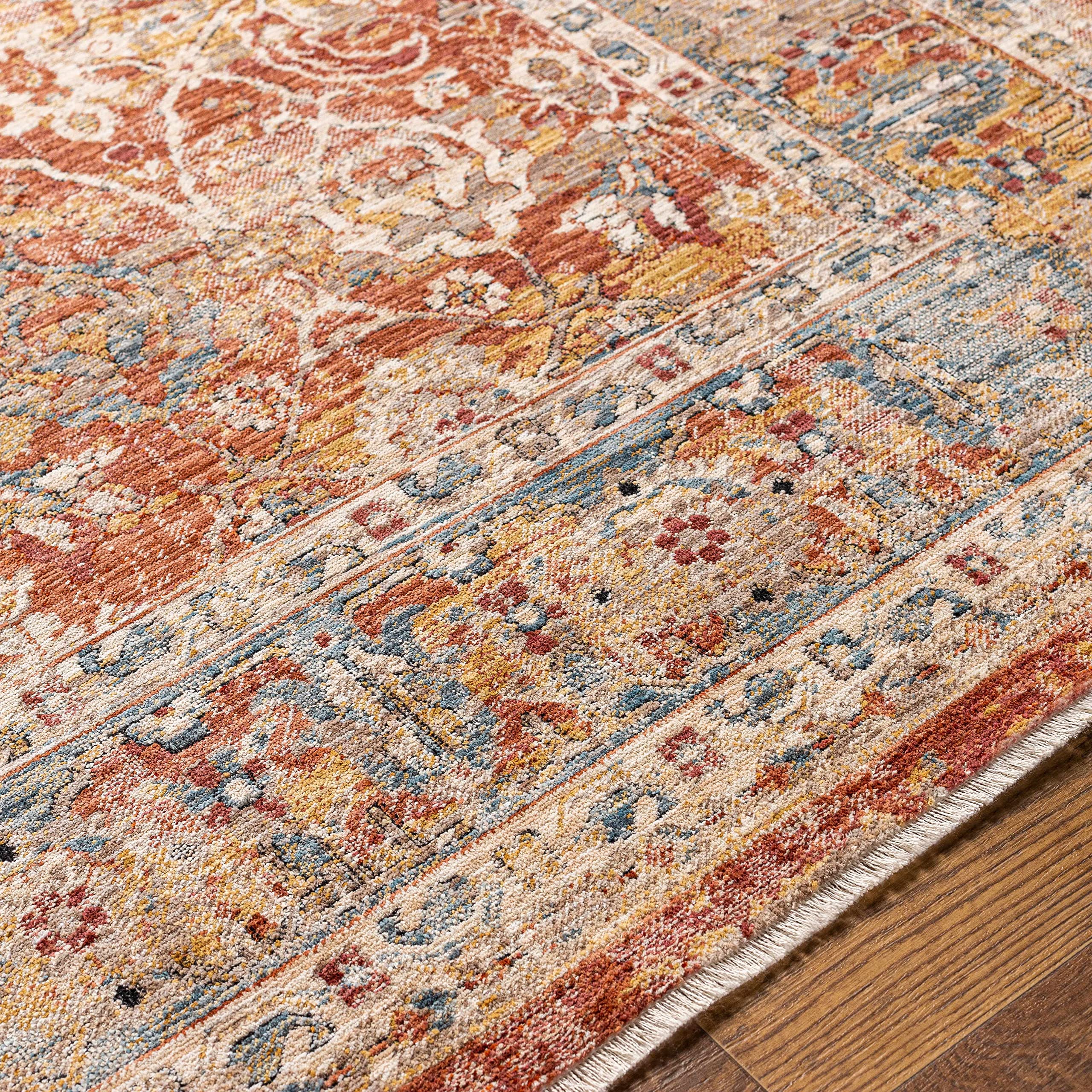 Hauteloom Magatos Traditional Area Rug for Living Room & Bedroom - Black, Purple, Red - 2'7