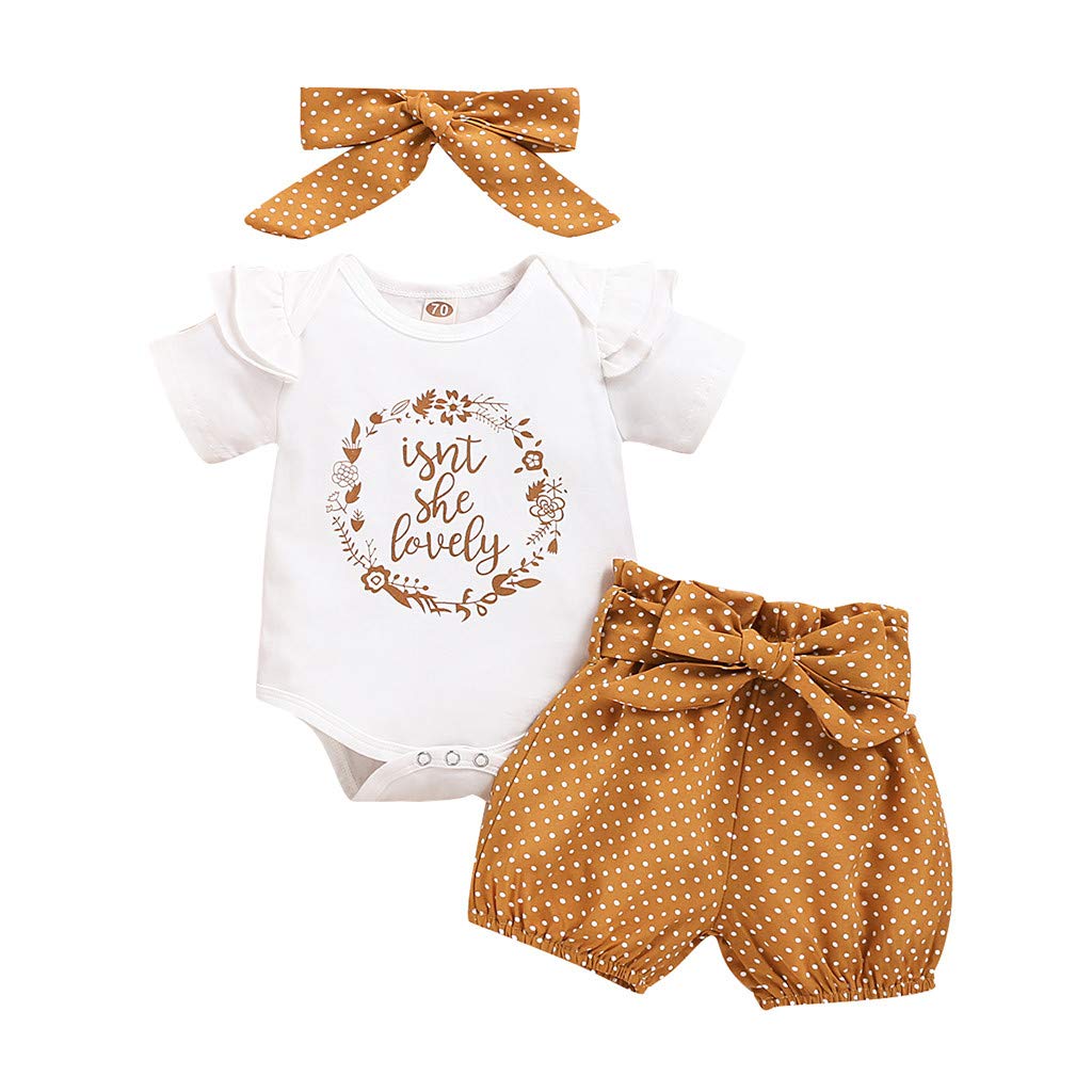 Adorable Baby Girl Clothes Set - Newborn Ruffle Romper with Floral Shorts & Headbands | Perfect for Photoshoots, Birthday Parties & Everyday Wear