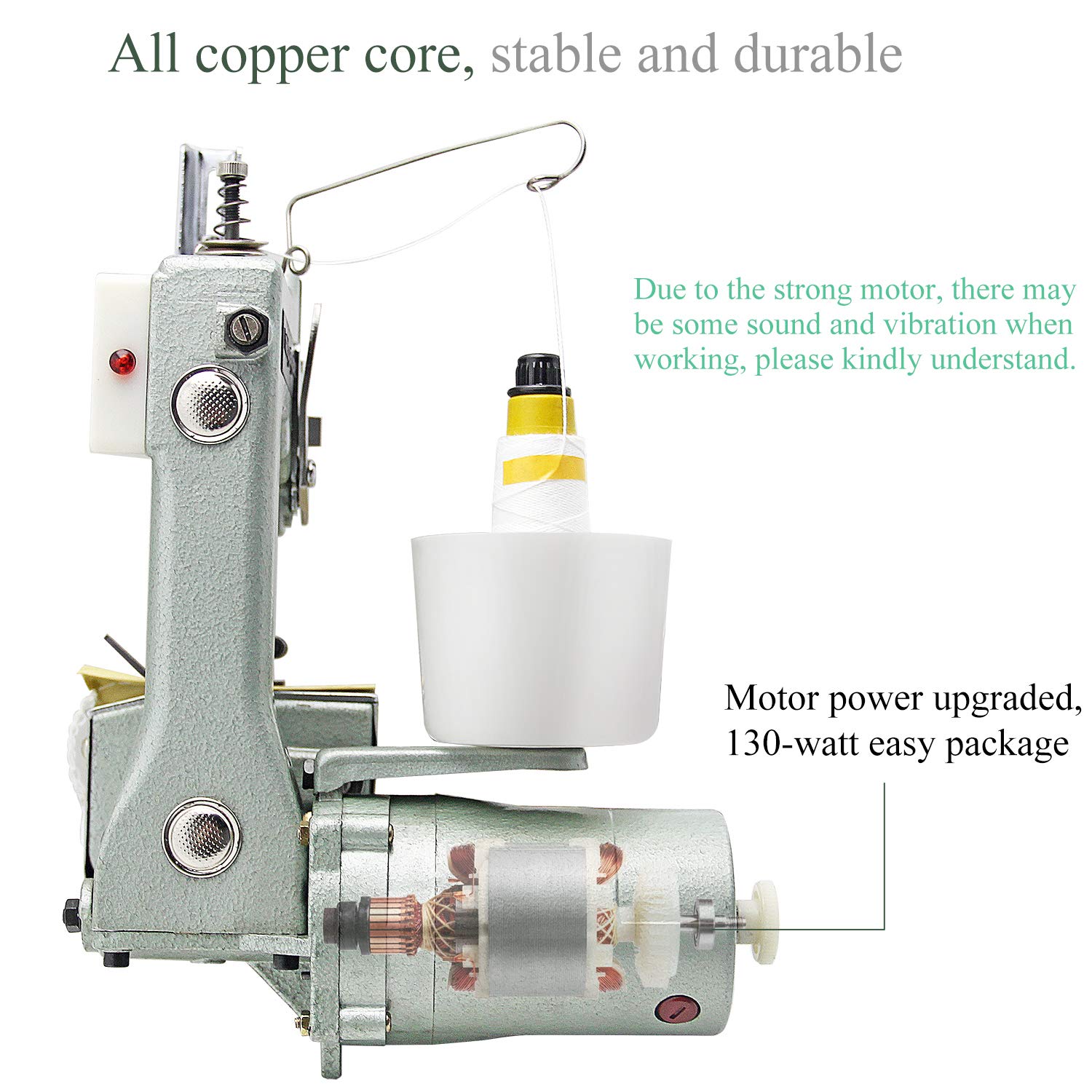 Hanchen Electric Bag Sealing Machine - Portable Thin Bag Closer, Automatic Fabric Stitcher with CE Certification & 1 Year Warranty | Ideal for Home Sewing, Crafting, and Small Business Packaging