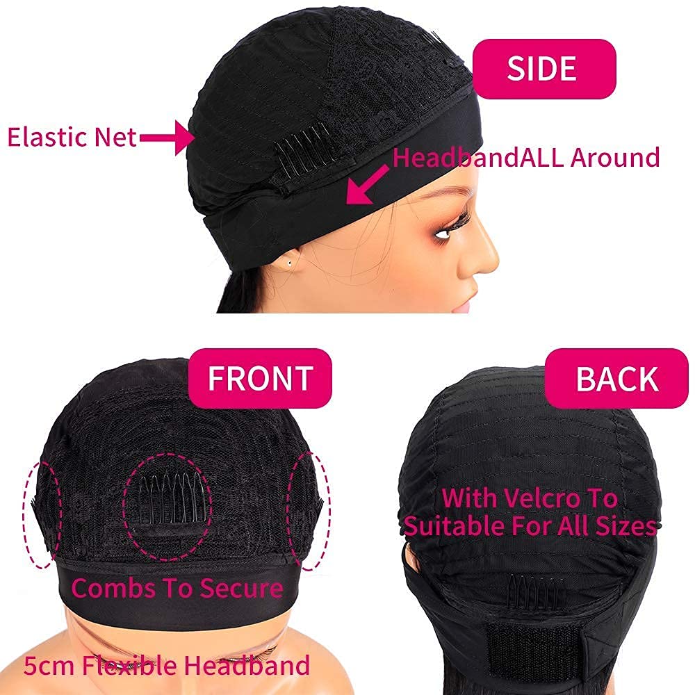 10 Inch Curly Headband Wig - 150% Density Glueless Human Hair Wig with Attached Headband | Brazilian Virgin Hair | No Lace Front | Perfect for Daily Wear, Parties & Cosplay