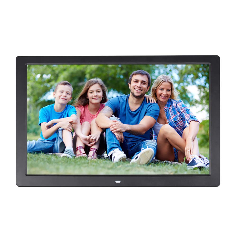 17-Inch Digital Photo Frame with 1440x900 Full HD LED Display - Music & Video Player, Alarm Clock, Calendar - Remote Control, USB/SD Card Support - Perfect for Home, Office & Gifts (Black)