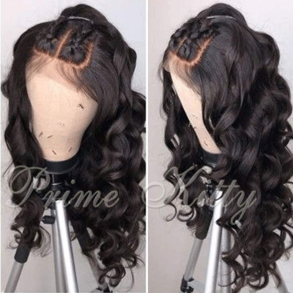 **9A Brazilian Virgin Human Hair Wigs for Black Women - Glueless Lace Front Wig with Baby Hair, Pre-Plucked Body Wave, 130% Density, 12