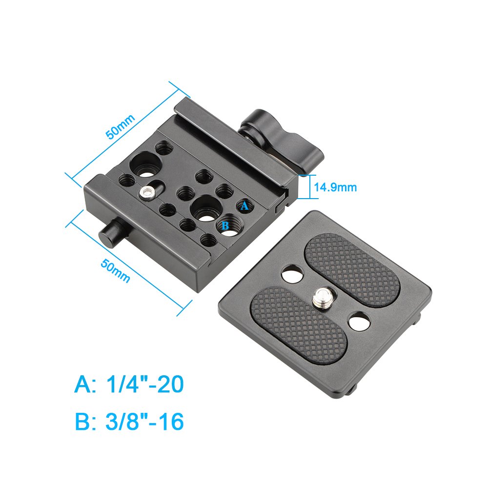 CAMVATE Quick Release Plate for Arca-Swiss Compatible QR Clamp Mount (50mm) - 1794 - Perfect for Tripod Heads, Camera Mounting & Photography Accessories - Ideal for DSLR, Mirrorless & Video Camera Setups