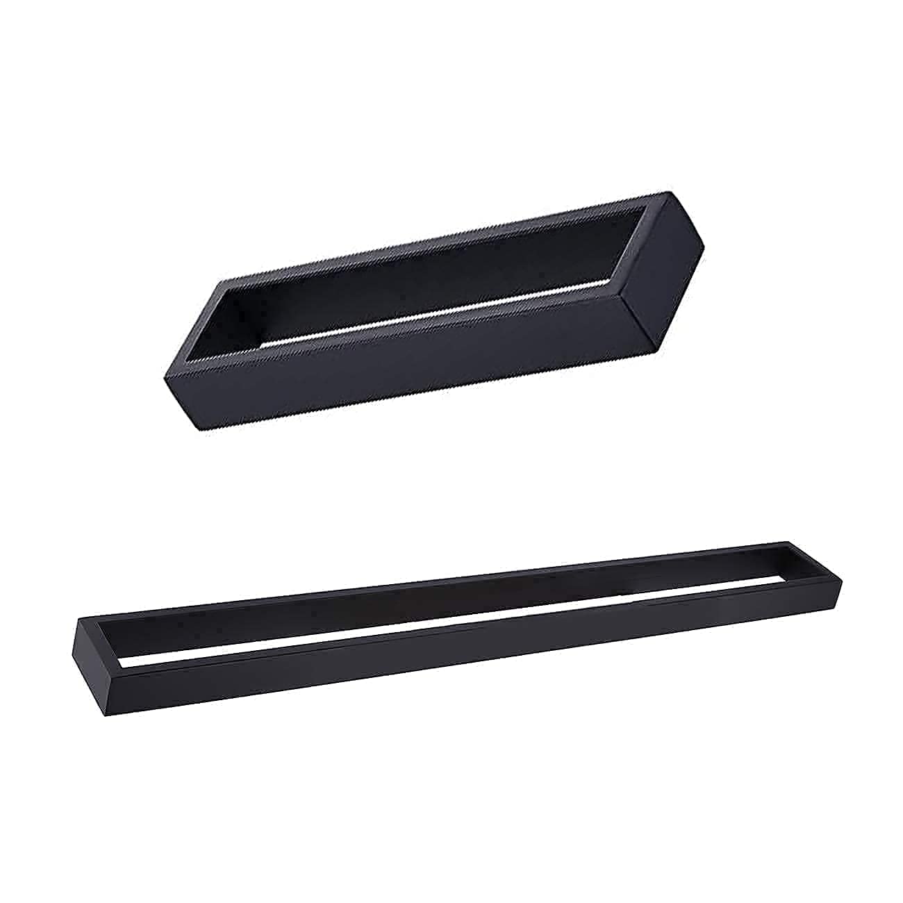 24-Inch Matte Black Stainless Steel Towel Bar & Ring Set - A23000S60-BK+A23080-BK - Modern Bathroom Towel Holder for Hand & Bath Towels - Perfect for Home, Hotel & Spa Decor