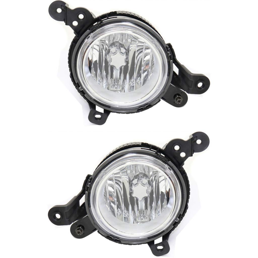 2014-2016 Kia Soul Fog Light Assembly Pair - CAPA Certified Replacement for KI2592154 & KI2593154 with Bulbs | Driver & Passenger Side | Perfect for Night Driving & Foggy Conditions