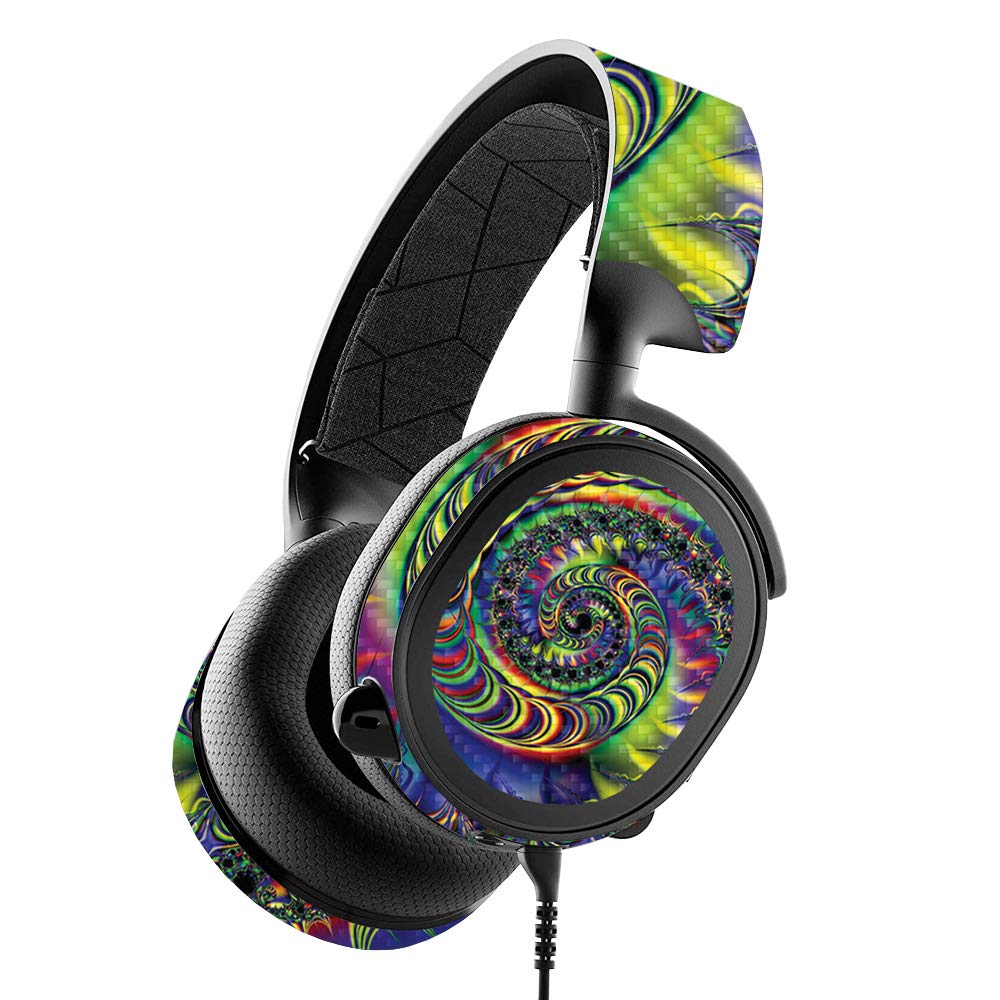MightySkins Carbon Fiber Skin for SteelSeries Arctis 3 Gaming Headset - Acid Color | Protective & Durable Textured Finish | Easy to Apply, Remove & Change Styles | Made in USA | Perfect for Gamers & Streamers