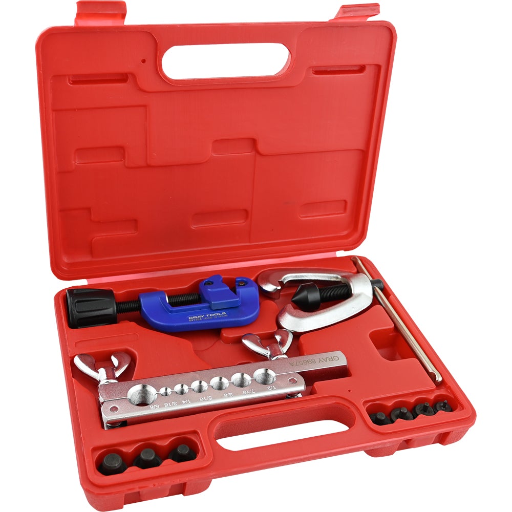 11-Piece Double Flaring Tool Kit with Tube Cutter - Professional Brake Line Repair & Automotive DIY Projects