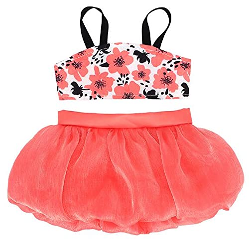 Angelastore 18 Inch Reborn Doll Clothes - Cute Baby Dress for 43cm Dolls, Orange Blossom Drop Shoulder Outfit, Perfect Girl's Toy Gift for Birthday & Playtime