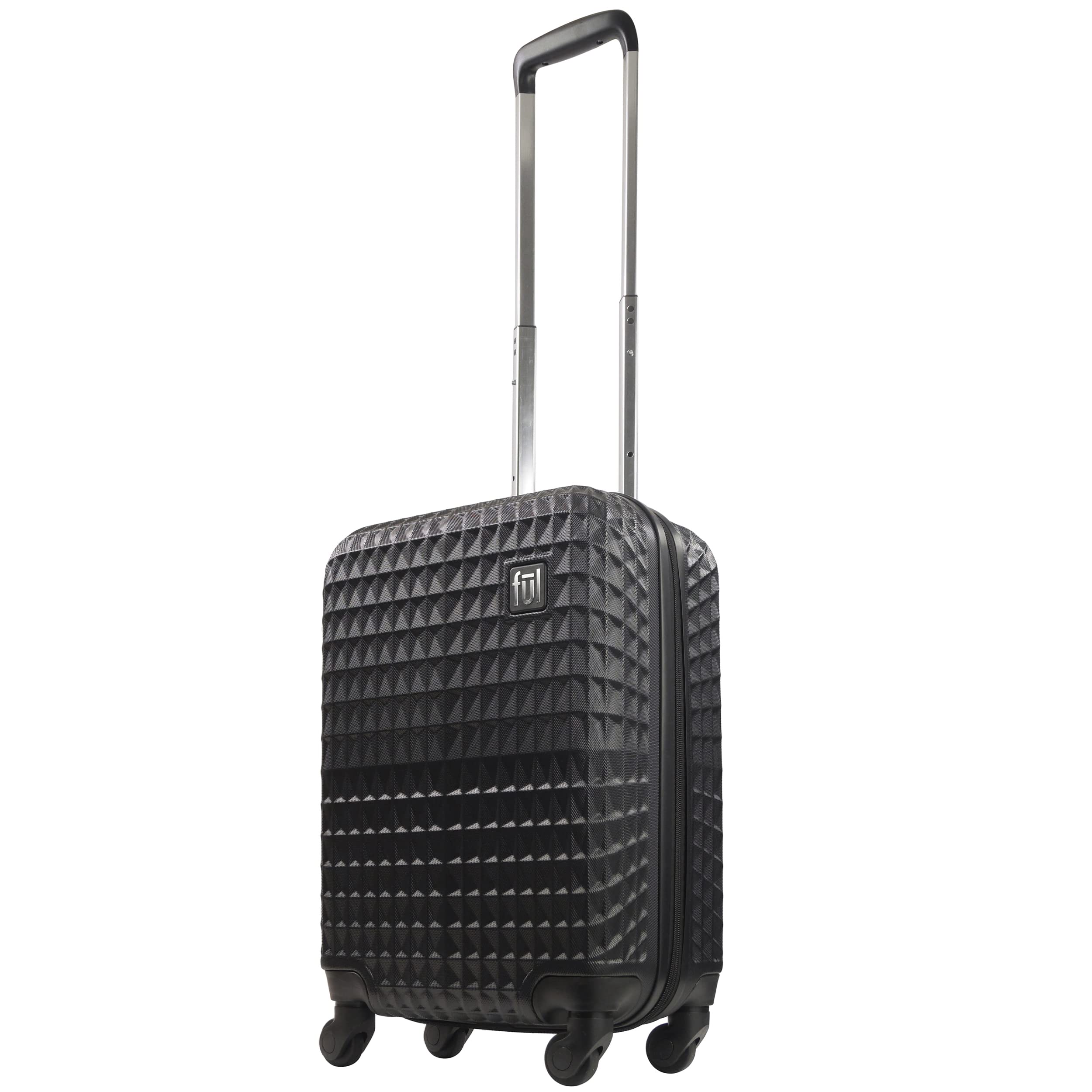 FUL Geo 22 Inch Hardshell Carry-On Luggage with 360° Spinner Wheels, Lightweight Travel Suitcase for Airplane - Black (FLML0107-001) | Perfect for Business Trips & Weekend Getaways