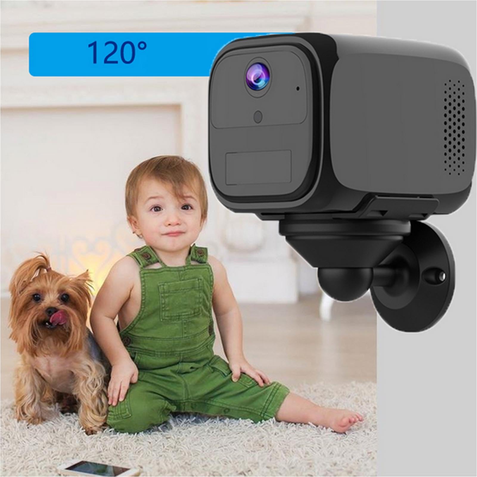 1080P Security Camera with 120° Wide Angle & Night Vision - Instant Alarm for Store Surveillance - Ideal for Retail Shops, Warehouses & Home Security Monitoring