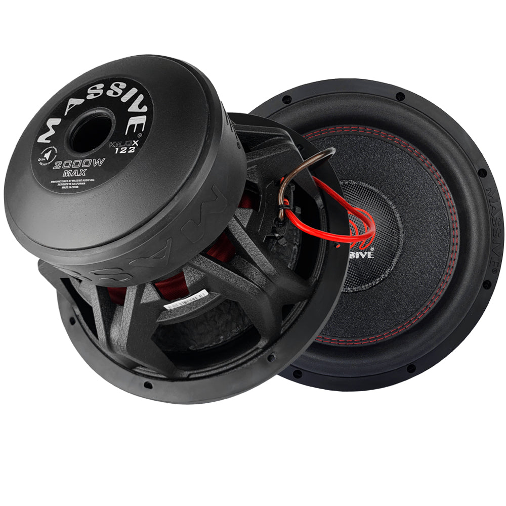 KILOX122 12-Inch 1000 Watts RMS Dual 2 Ohm 3 Voice Coil Car Subwoofer - Powerful Bass for Car Audio Systems & Home Theater
