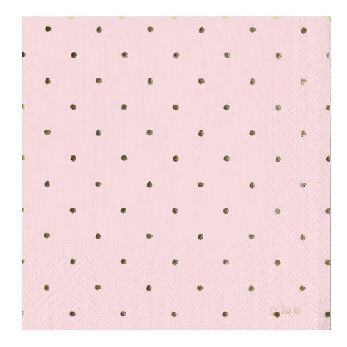 Metallic Glitz Pink Spotted Napkins | Elegant Dot Pattern Paper Napkins for Parties, Weddings & Special Events