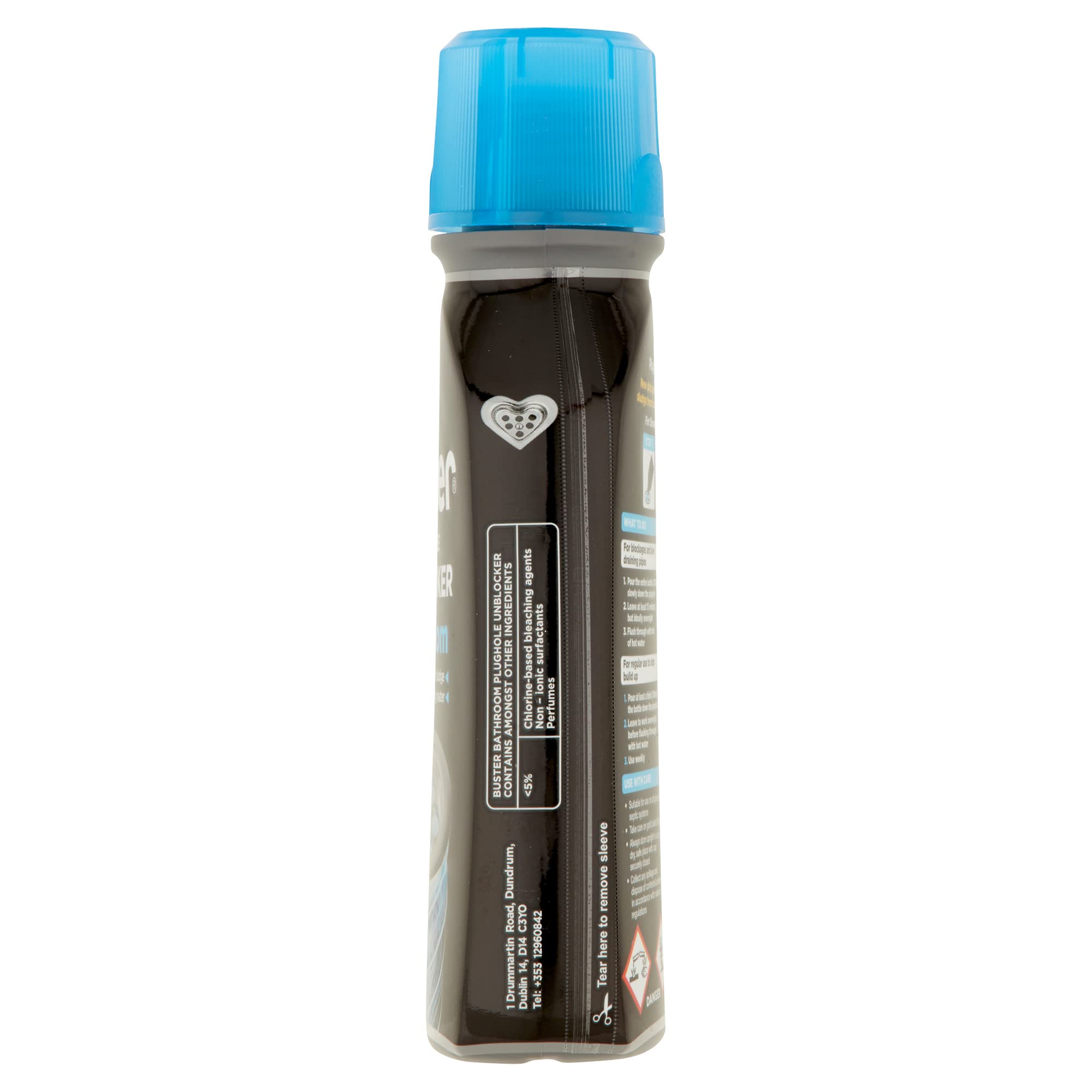 Buster Bathroom Drain Unblocker 300ml (Pack of 3) - Fast-Acting Sink & Shower Drain Cleaner for Hair, Sludge & Clogs - Effective Drain Opener for Showers, Baths & Sinks - Prevents Slow-Draining Water - Perfect for Home, Apartment & Hotel Maintenance