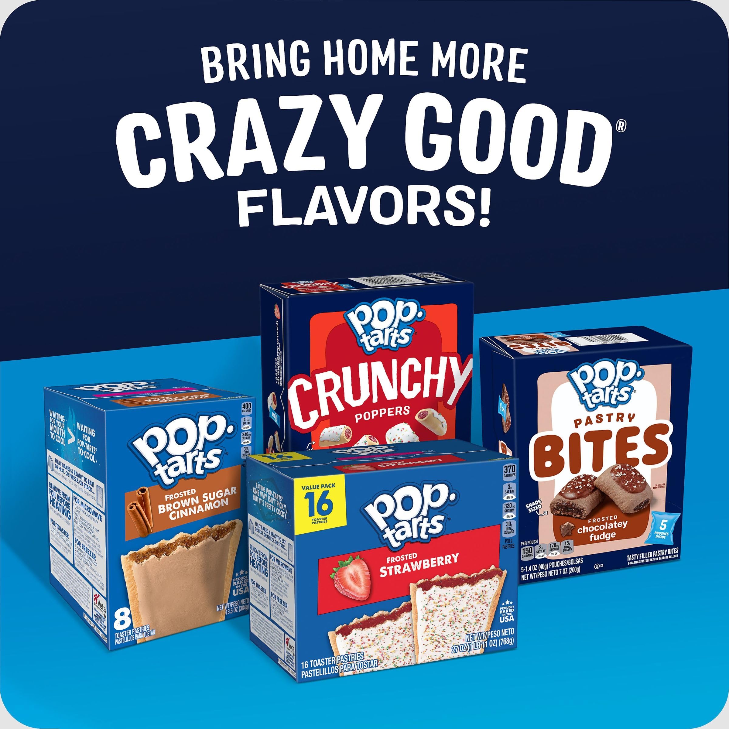Pop-Tarts Frosted Strawberry Baked Pastry Bites - 7oz Box (5 Pouches) | Kids Snacks, School Lunch, Breakfast On-The-Go, After-School Treats & Office Snacks