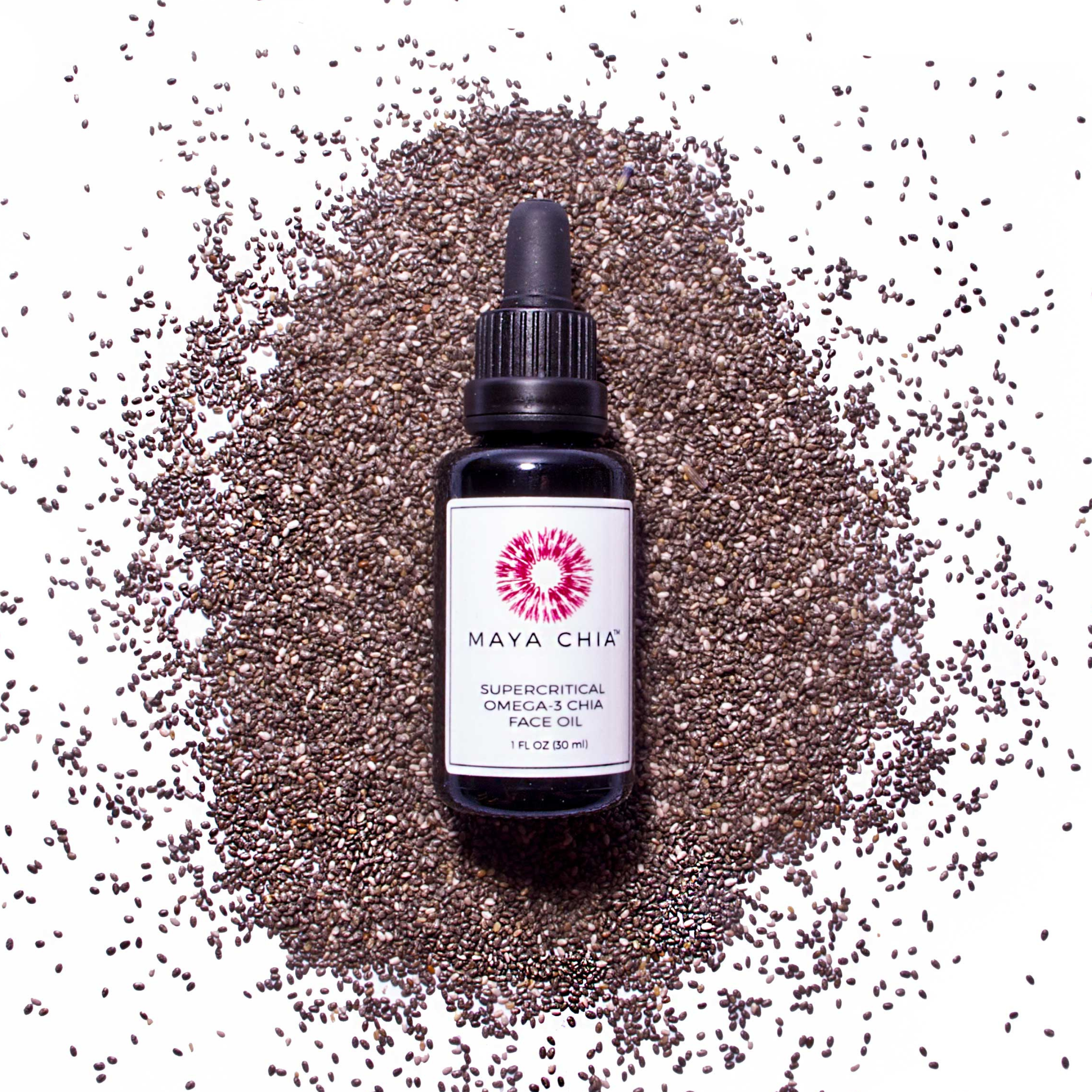 Maya Chia Supercritical Chia Seed Face Oil - Hydrating & Anti-Aging Facial Treatment for Dry Skin, Day & Night Use