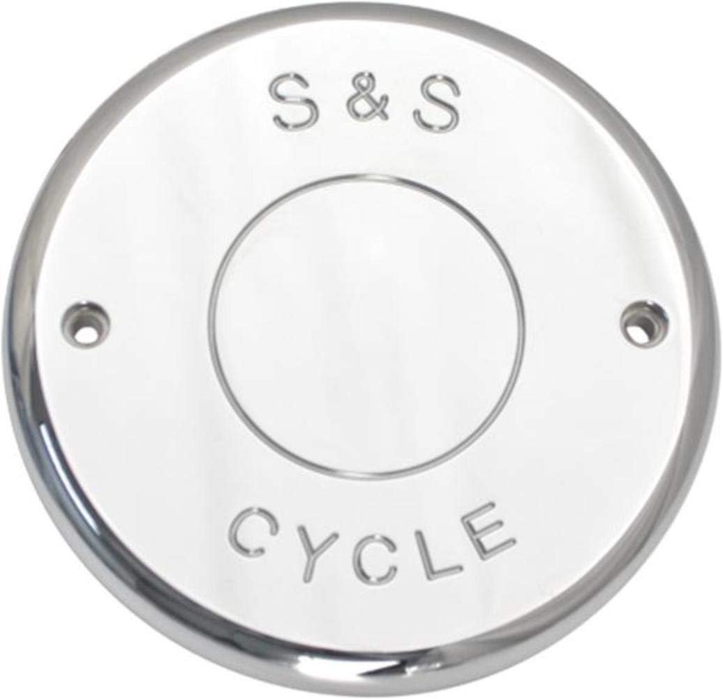S&S Cycle 170-0239 Nostalgic Script Air Cleaner Cover for Harley Davidson Motorcycles - Vintage Style Chrome Air Filter Cover for Classic Bike Restoration & Custom Builds