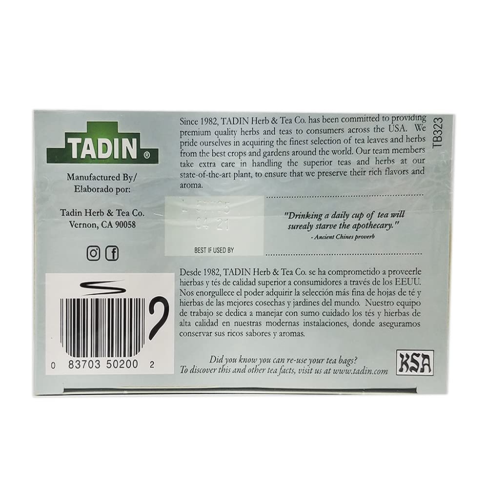 Tadin Organic Spearmint Tea - 24 Herbal Tea Bags for Relaxation & Digestion | Yerbabuena Mint Tea for Stress Relief & After Meals