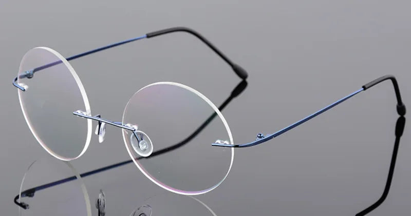 Brightzone Women's Rimless Round Titanium Alloy Eyeglasses 71220 - Lightweight & Durable Glasses for Work, Reading & Fashion